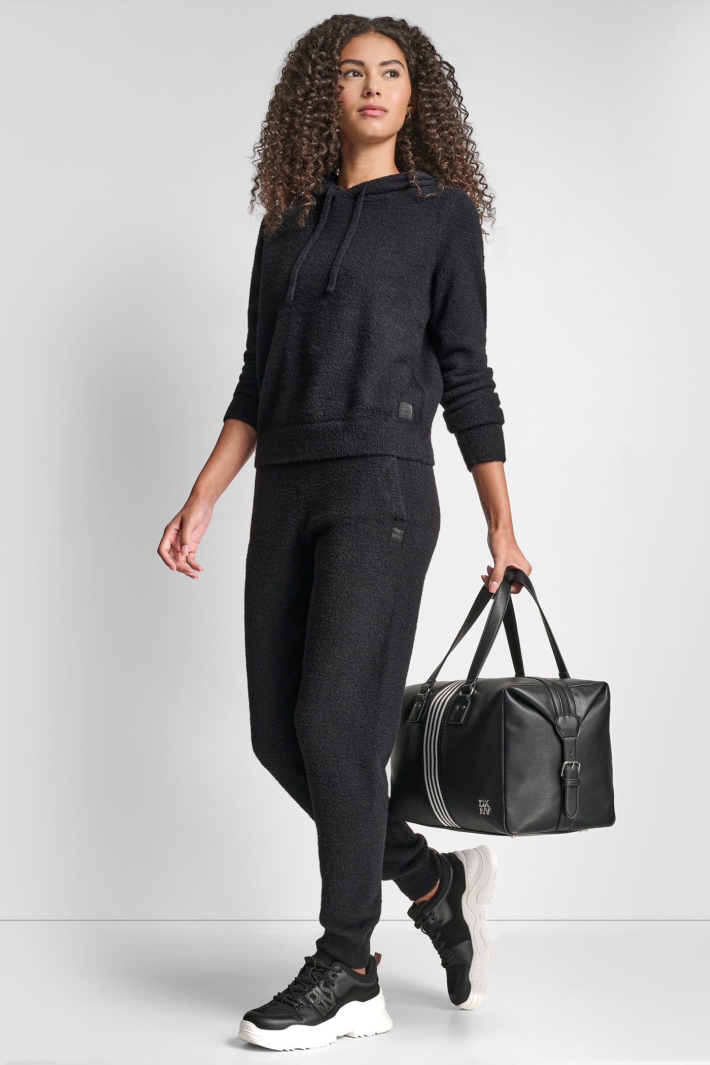 FEATHER YARN HOODIE WITH DRAWCORD AND TONAL LOGO VIEW 6 | DKNY Sport FEATHER YARN HOODIE WITH DRAWCORD AND TONAL LOGO VIEW 6 | DKNY Sport