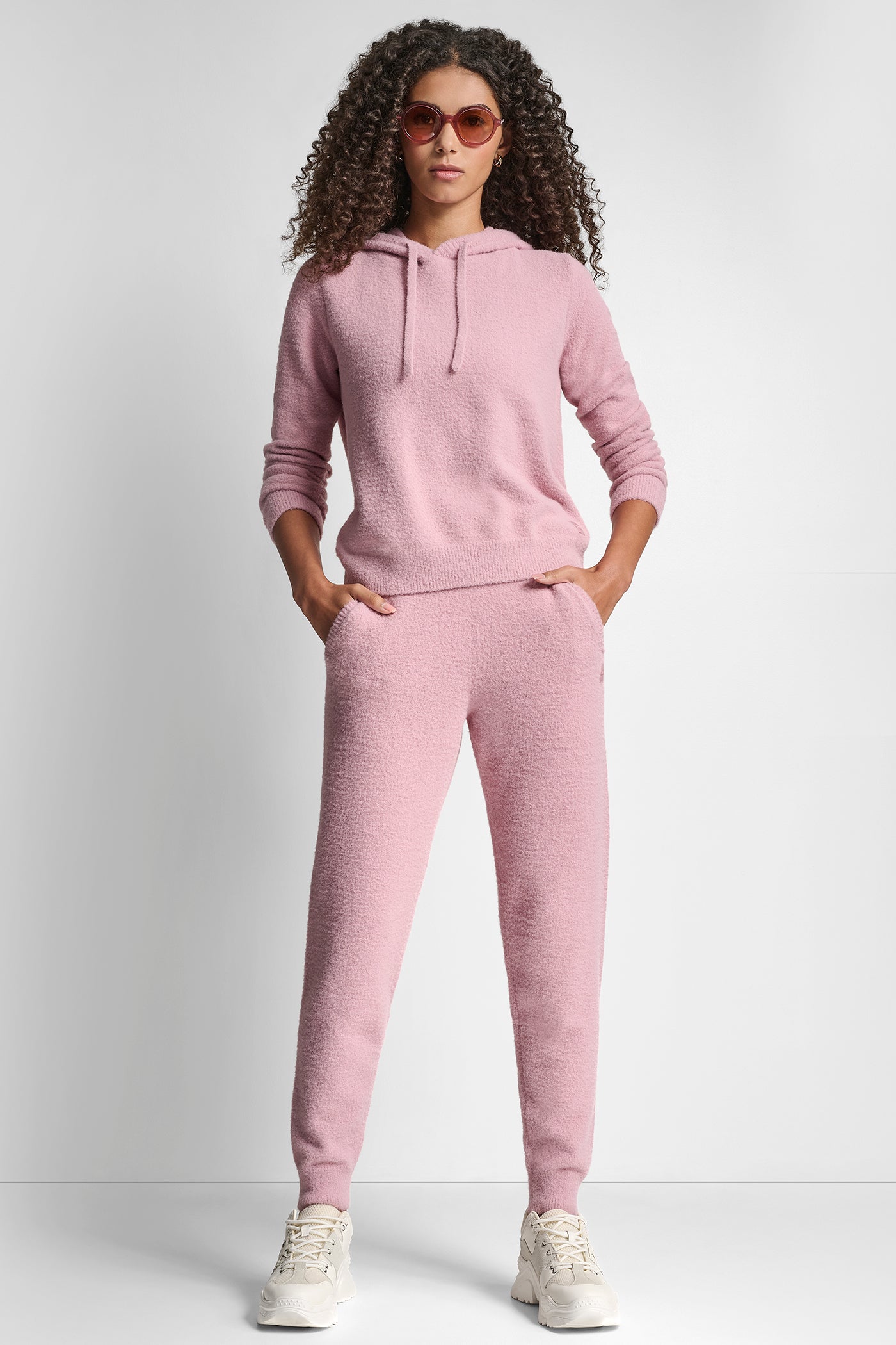 FEATHER YARN HOODIE WITH DRAWCORD AND TONAL LOGO VIEW 6 | DKNY Sport FEATHER YARN HOODIE WITH DRAWCORD AND TONAL LOGO VIEW 6 | DKNY Sport