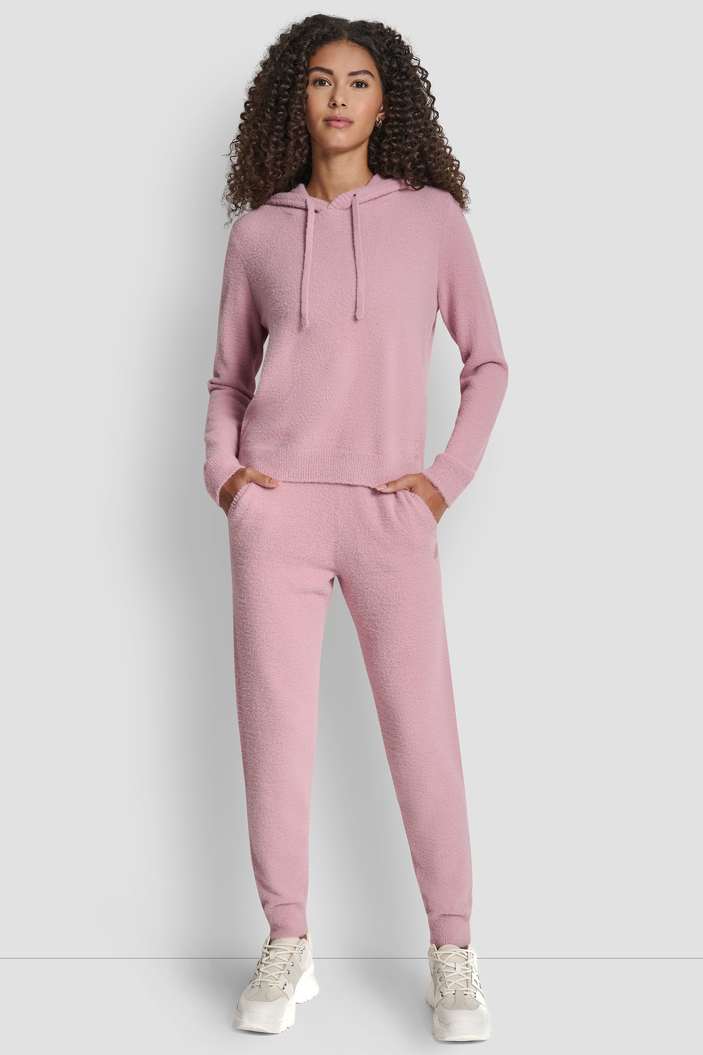 FEATHER YARN HOODIE WITH DRAWCORD AND TONAL LOGO VIEW 5 | DKNY Sport FEATHER YARN HOODIE WITH DRAWCORD AND TONAL LOGO VIEW 5 | DKNY Sport