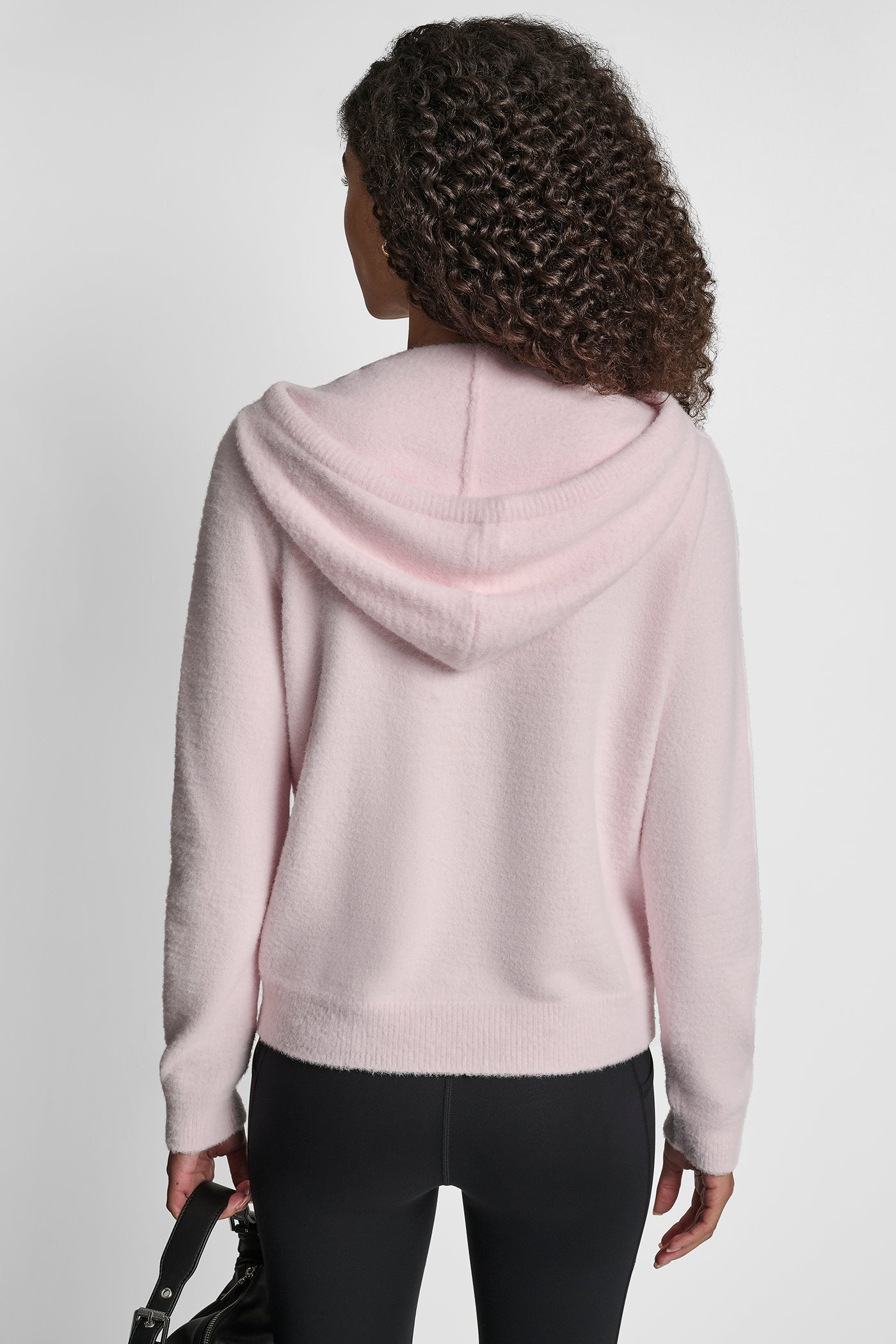FEATHER YARN HOODIE WITH DRAWCORD AND TONAL LOGO VIEW 5 | DKNY Promo FEATHER YARN HOODIE WITH DRAWCORD AND TONAL LOGO VIEW 5 | DKNY Promo