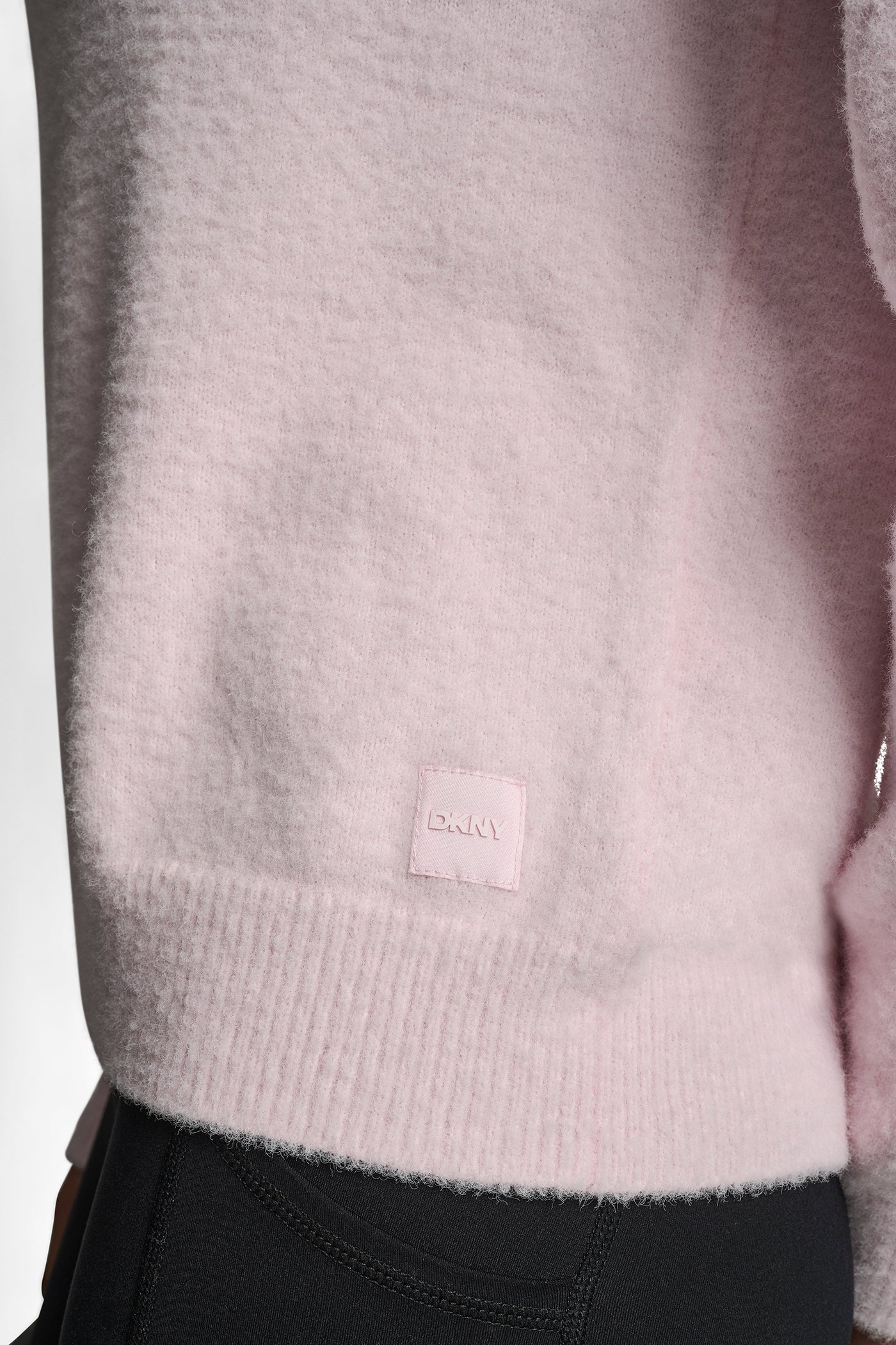 FEATHER YARN HOODIE WITH DRAWCORD AND TONAL LOGO VIEW 4 | DKNY Promo FEATHER YARN HOODIE WITH DRAWCORD AND TONAL LOGO VIEW 4 | DKNY Promo
