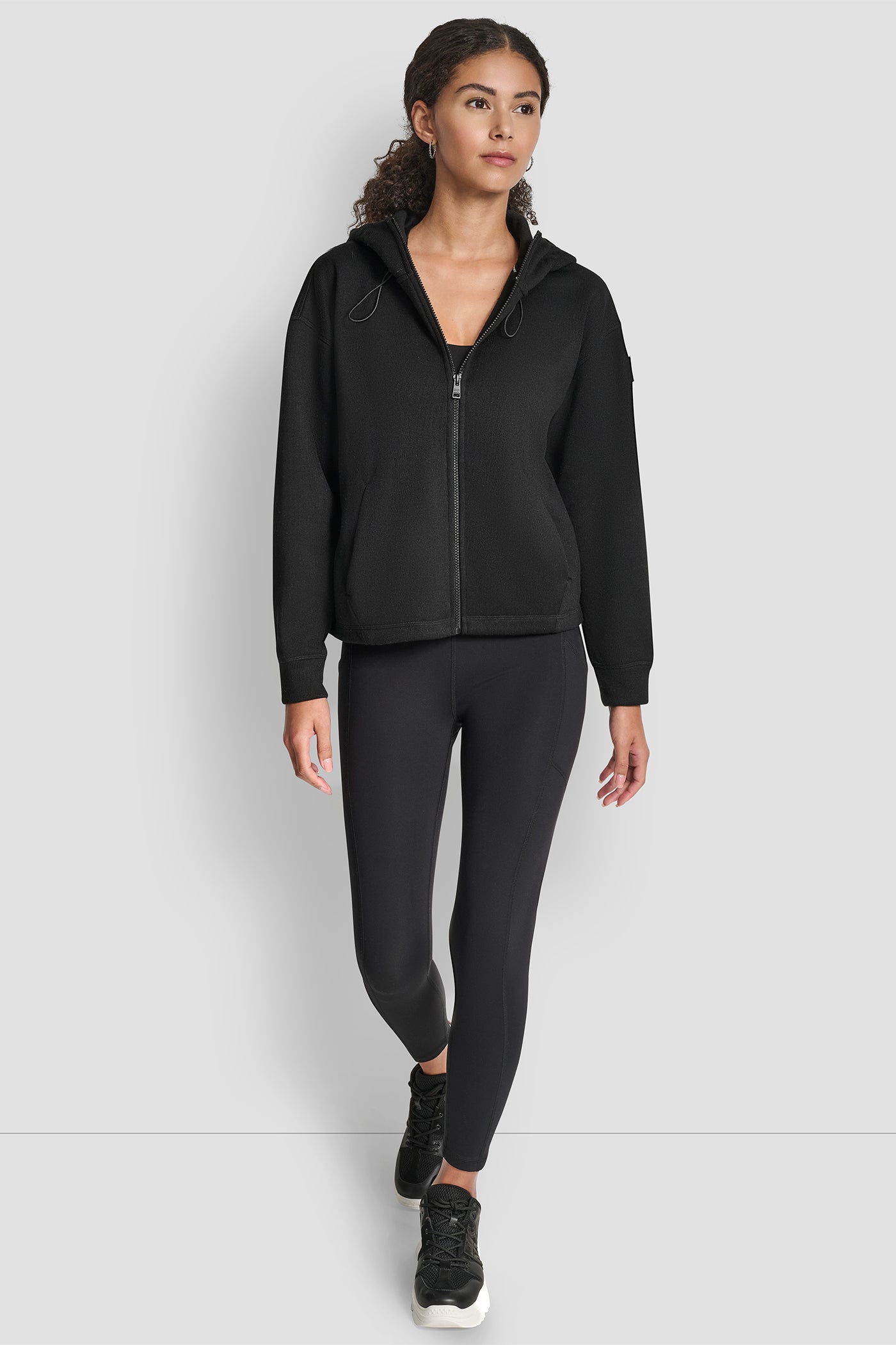 SWEATER FLEECE FULL ZIP HOODIE WITH BUNGEES VIEW 6 | DKNY Sport SWEATER FLEECE FULL ZIP HOODIE WITH BUNGEES VIEW 6 | DKNY Sport