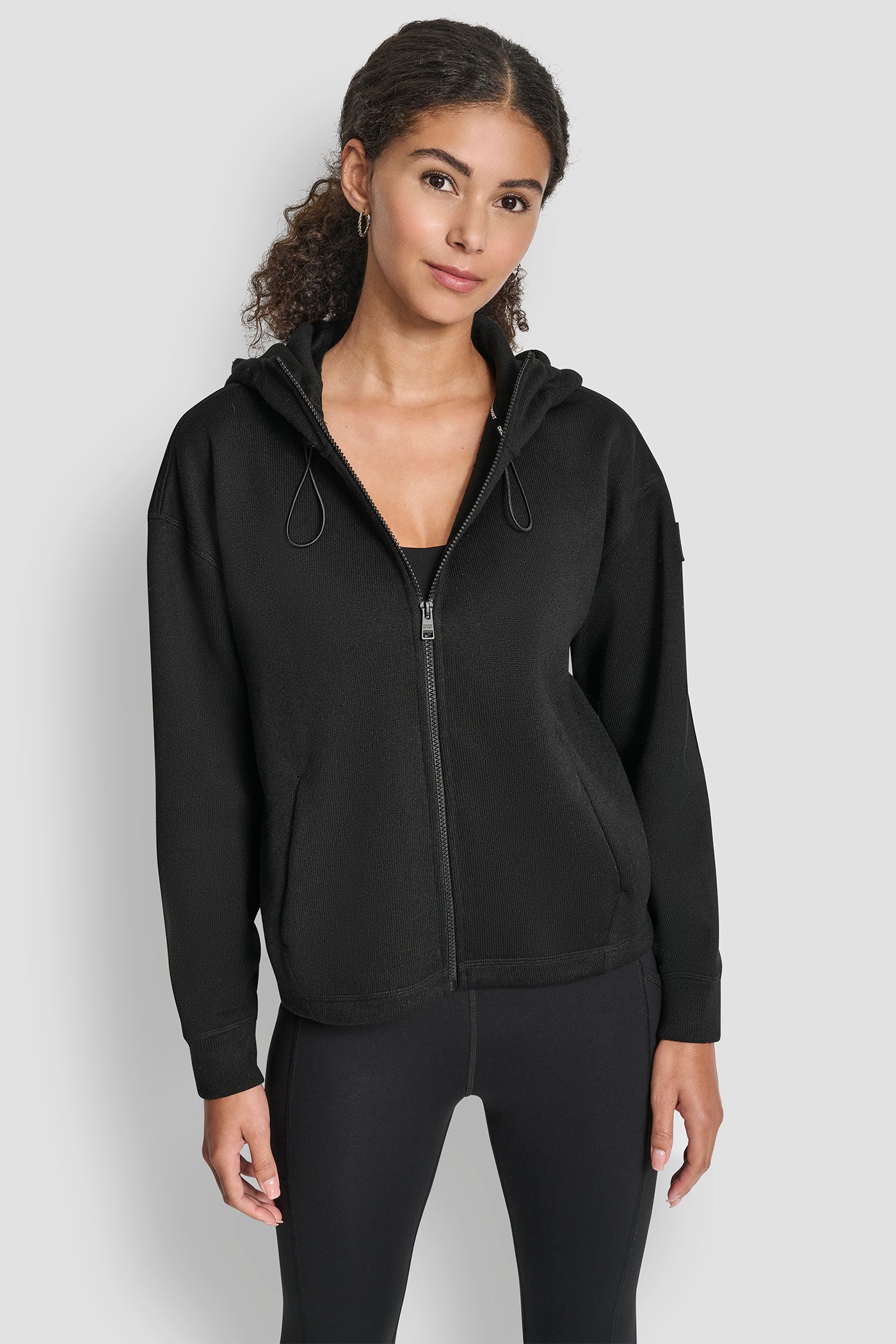 SWEATER FLEECE FULL ZIP HOODIE WITH BUNGEES VIEW 5 | DKNY Sport SWEATER FLEECE FULL ZIP HOODIE WITH BUNGEES VIEW 5 | DKNY Sport
