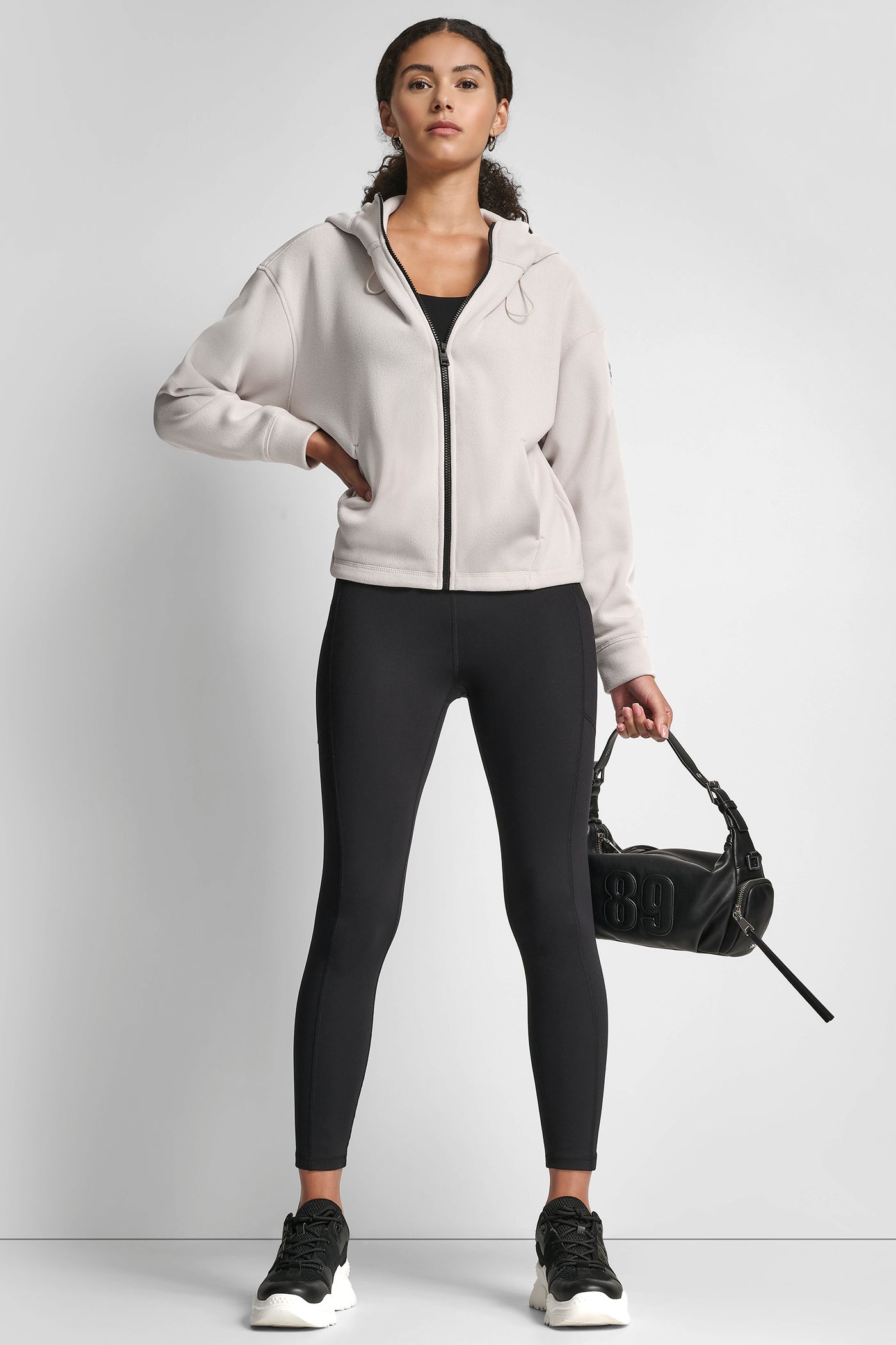 SWEATER FLEECE FULL ZIP HOODIE WITH BUNGEES VIEW 7 | DKNY Sport SWEATER FLEECE FULL ZIP HOODIE WITH BUNGEES VIEW 7 | DKNY Sport