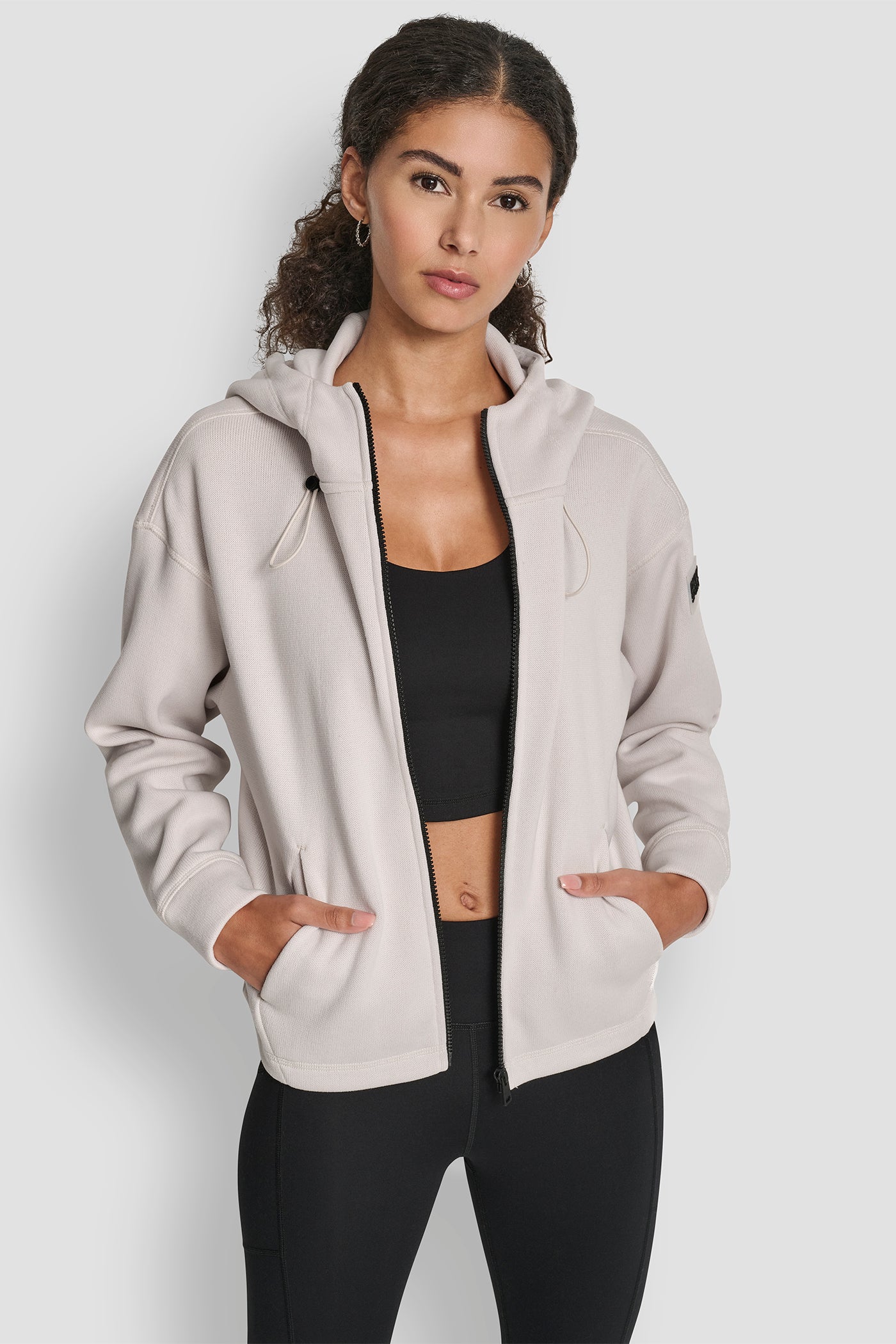 SWEATER FLEECE FULL ZIP HOODIE WITH BUNGEES VIEW 5 | DKNY Sport SWEATER FLEECE FULL ZIP HOODIE WITH BUNGEES VIEW 5 | DKNY Sport