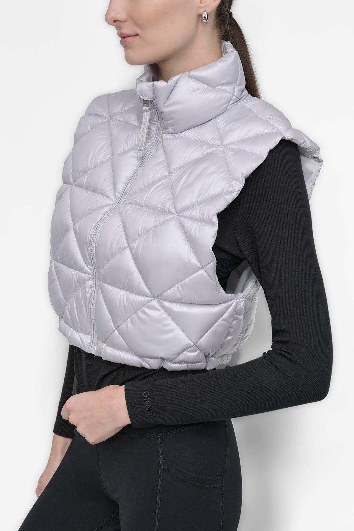 NOVELTY CROPPED DIAMOND QUILT VEST View 2 | Gifts Under $100 NOVELTY CROPPED DIAMOND QUILT VEST View 2 | Gifts Under $100