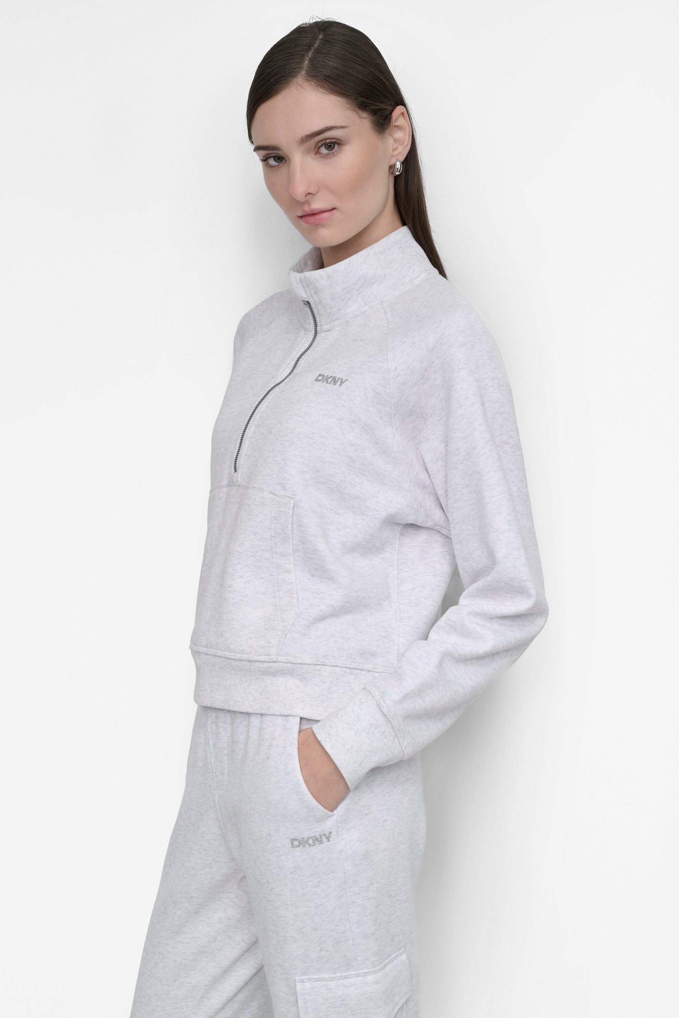 LOGO-EMBELLISHED HALF-ZIP SWEATSHIRT VIEW 3 | Sweatshirts & Joggers LOGO-EMBELLISHED HALF-ZIP SWEATSHIRT VIEW 3 | Sweatshirts & Joggers