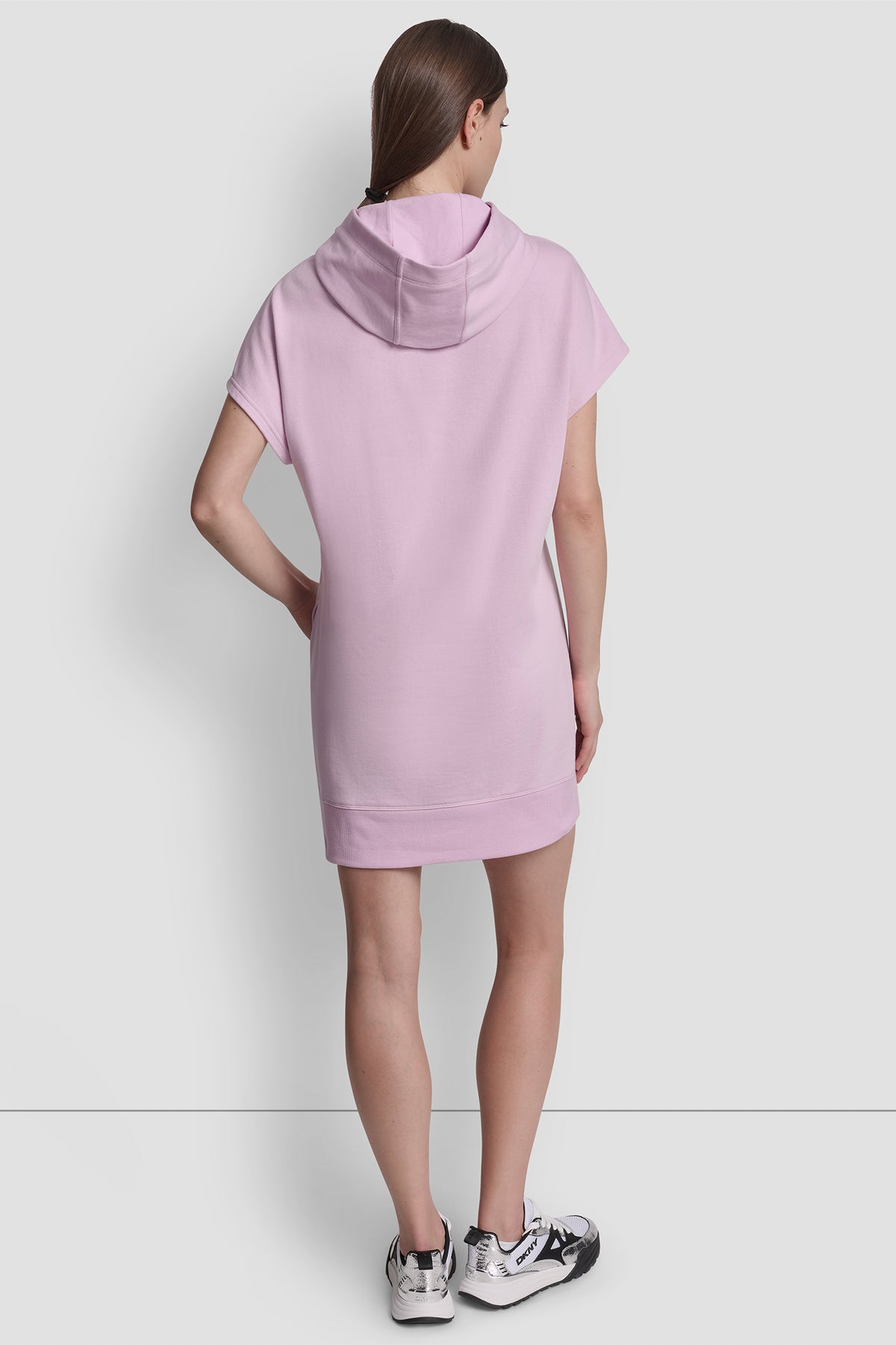 Collegiate Medallion LOGO MINI Hoodie Dress Pink Lavender / M Collegiate Medallion LOGO MINI Hoodie Dress Pink Lavender / M