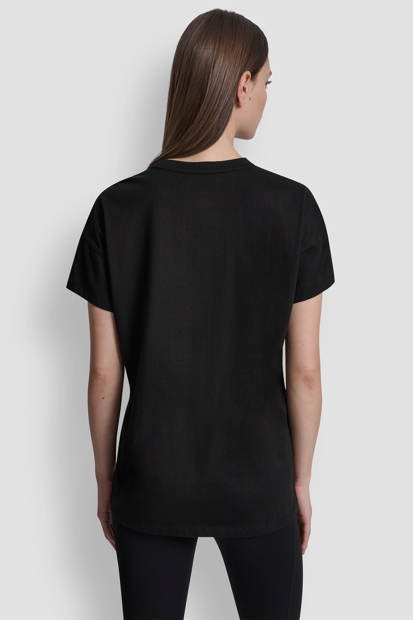 COTTON-JERSEY LOGO HIGH-LOW TEE VIEW 2