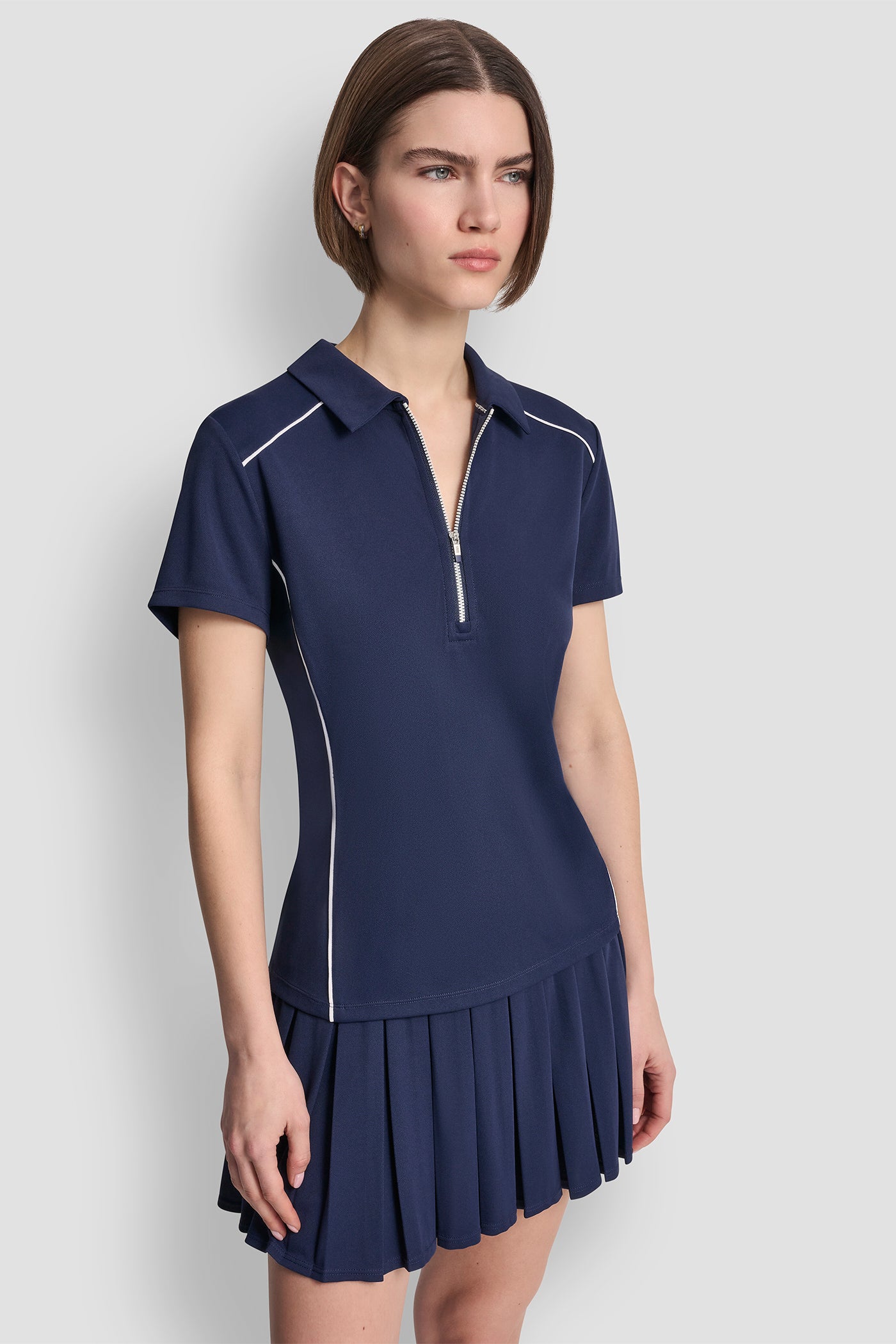 COURT PIQUÉ PIPED HALF-ZIP POLO View 1 | SALE COURT PIQUÉ PIPED HALF-ZIP POLO View 1 | SALE
