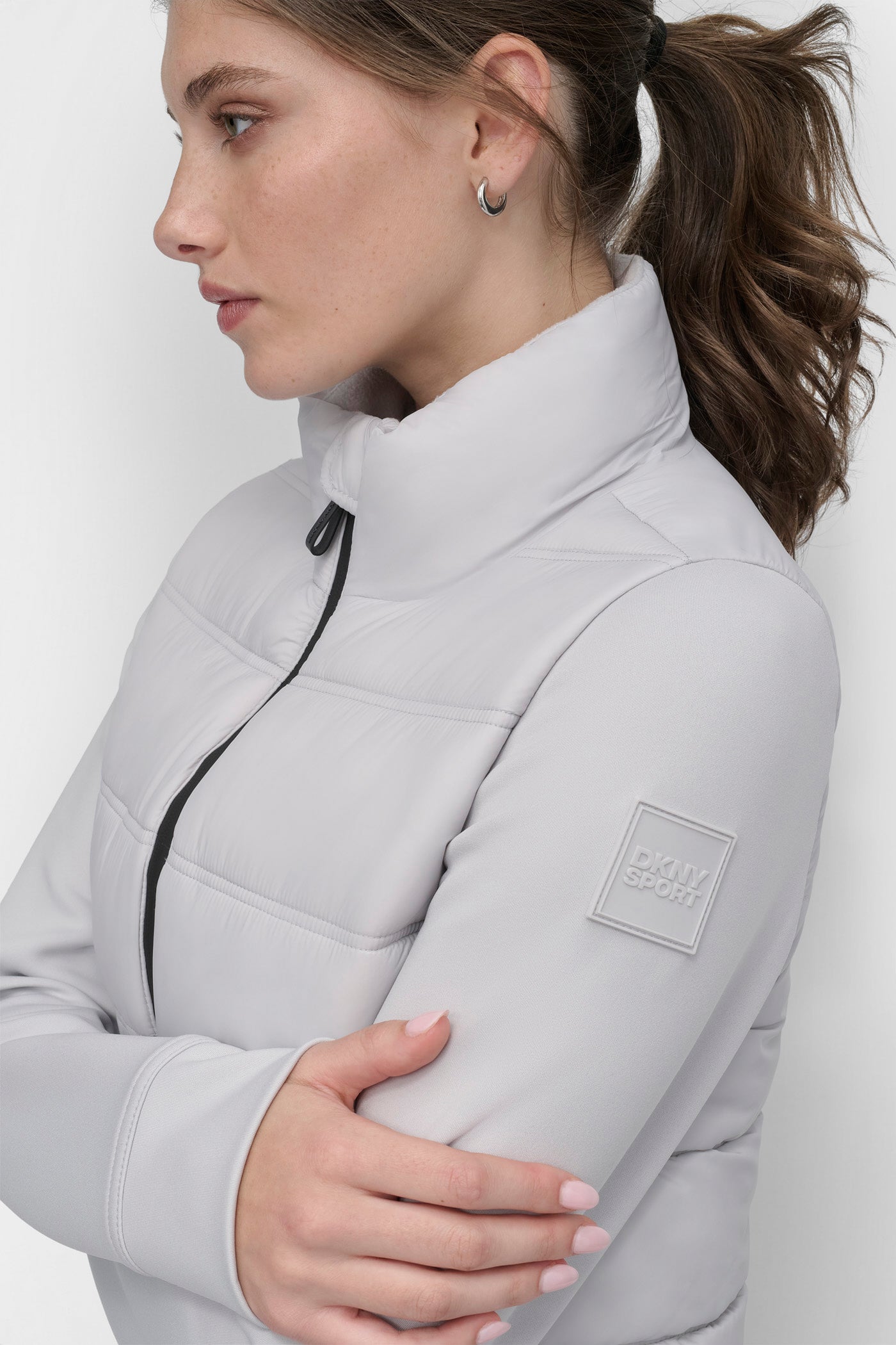 CROPPED SCUBA MIX PUFFER JACKET WITH POCKETS VIEW 6 | WOMENS COATS & JACKETS CROPPED SCUBA MIX PUFFER JACKET WITH POCKETS VIEW 6 | WOMENS COATS & JACKETS