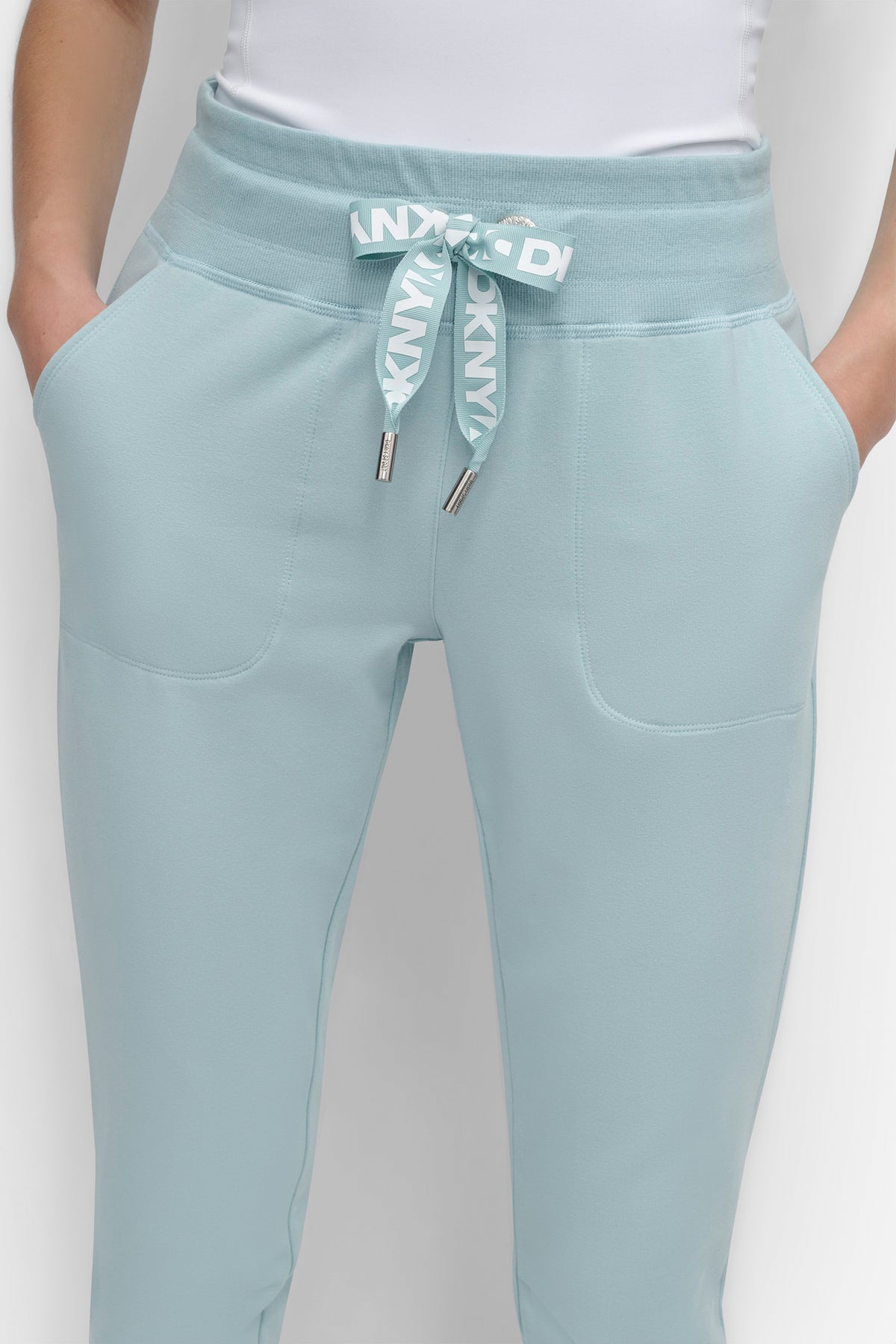 TWO-TONE HIGH-RISE LOGO DRAWSTRING SKINNY JOGGER VIEW 2