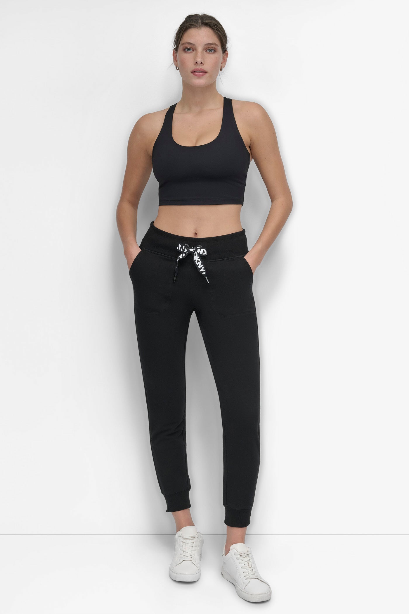 TWO-TONE HIGH-RISE LOGO DRAWSTRING SKINNY JOGGER VIEW 2 | Gifts For Her TWO-TONE HIGH-RISE LOGO DRAWSTRING SKINNY JOGGER VIEW 2 | Gifts For Her