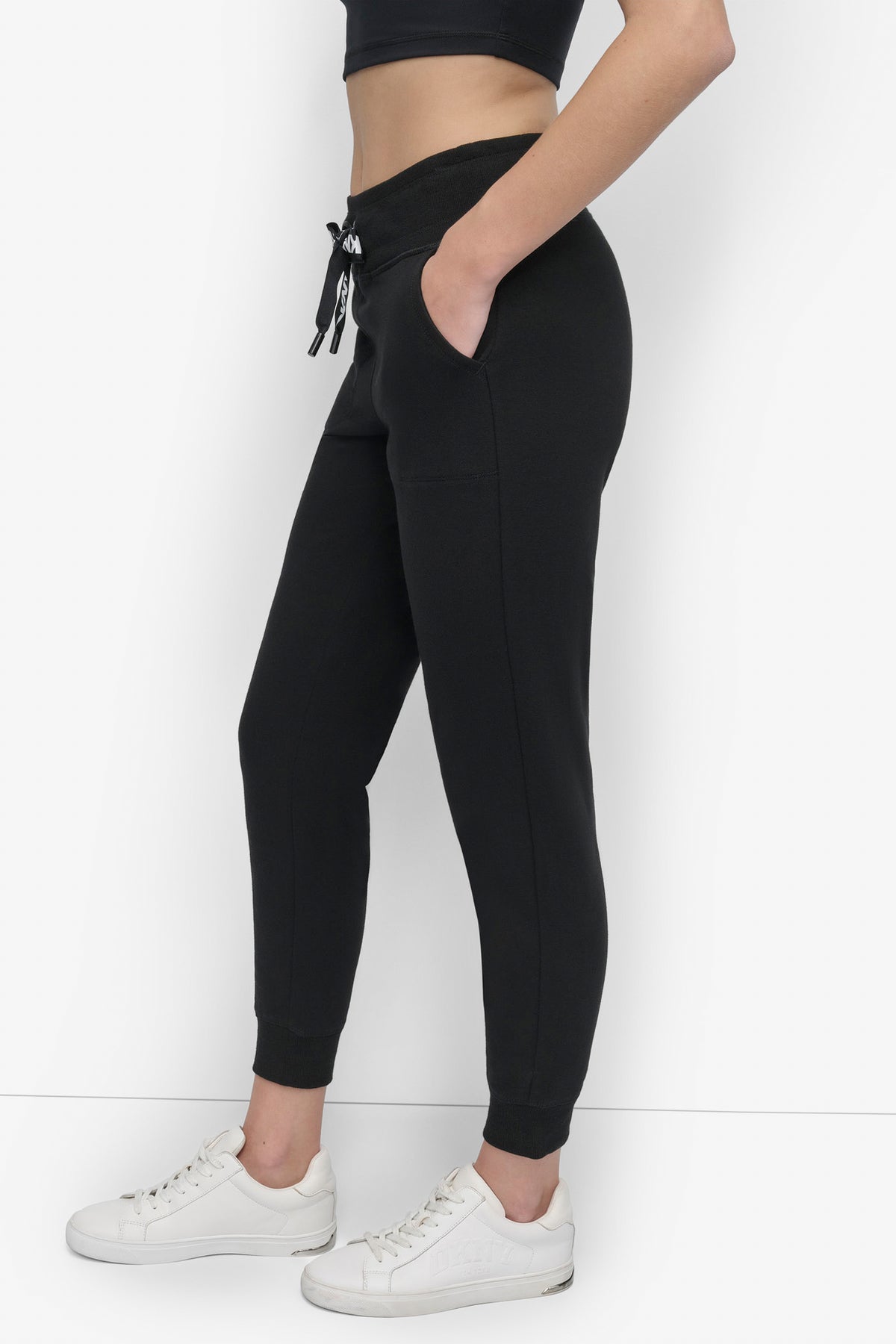 High Rise Two Tone Logo Drawstring Jogger DKNY