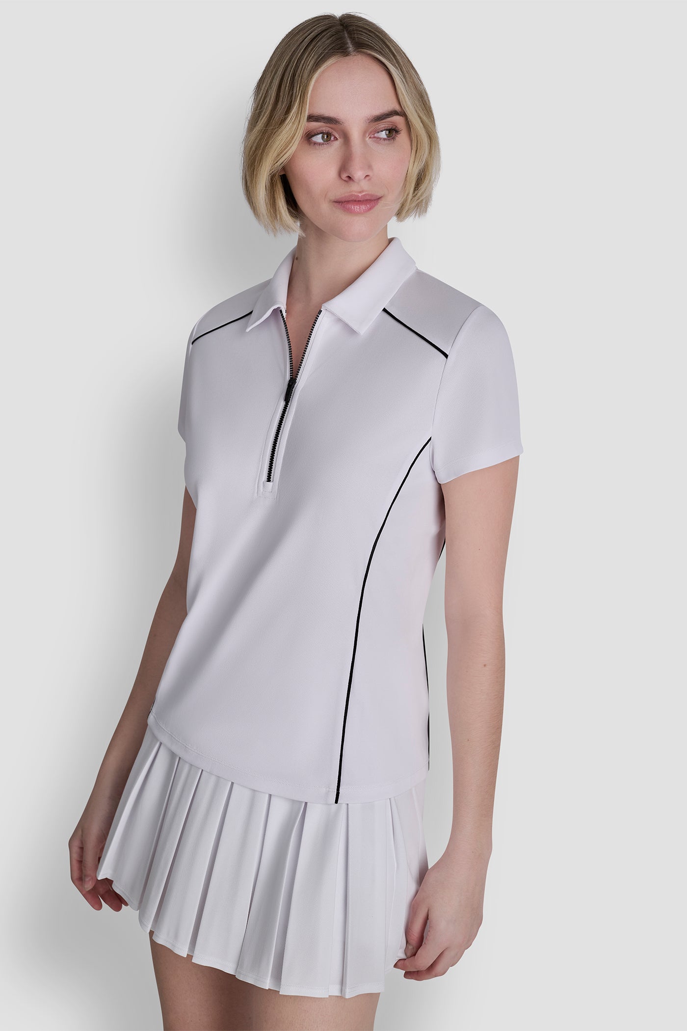 COURT PIQUÉ PIPED HALF-ZIP POLO View 2 | SALE COURT PIQUÉ PIPED HALF-ZIP POLO View 2 | SALE