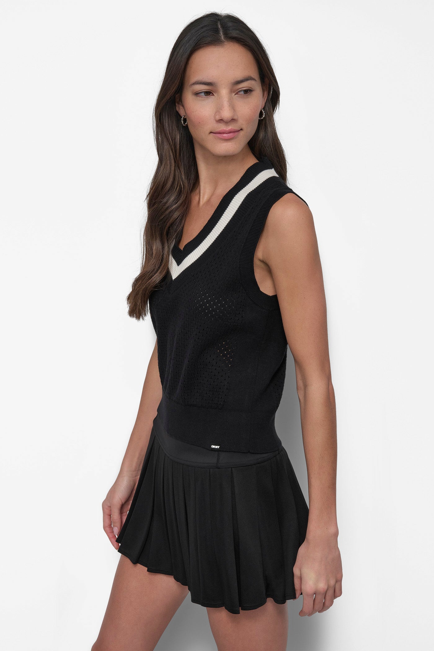 STRIPED MESH POINTELLE SWEATER VEST VIEW 3 | EXTRA 25% OFF SELECT CLOTHING AND BAGS STRIPED MESH POINTELLE SWEATER VEST VIEW 3 | EXTRA 25% OFF SELECT CLOTHING AND BAGS