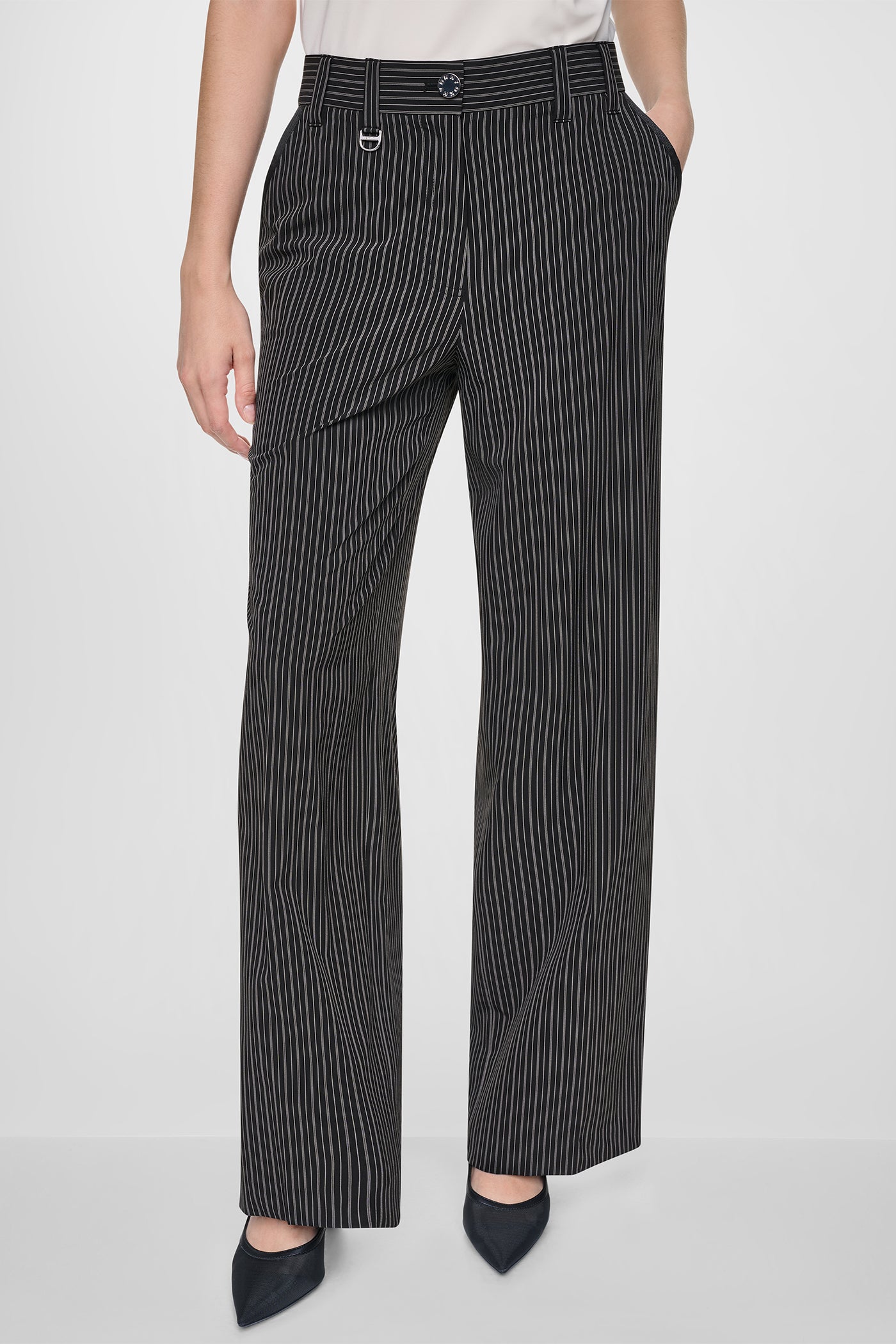 PINSTRIPE WIDE-LEG COMMUTER PANT View 2 | SALE PINSTRIPE WIDE-LEG COMMUTER PANT View 2 | SALE