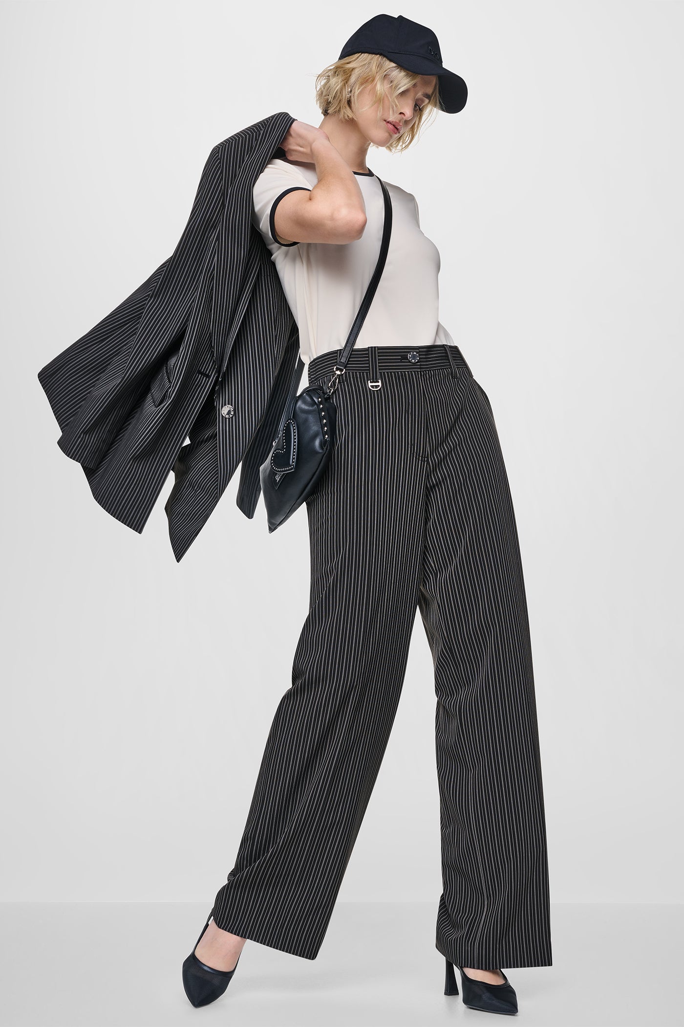 PINSTRIPE WIDE-LEG COMMUTER PANT View 1 | SALE PINSTRIPE WIDE-LEG COMMUTER PANT View 1 | SALE