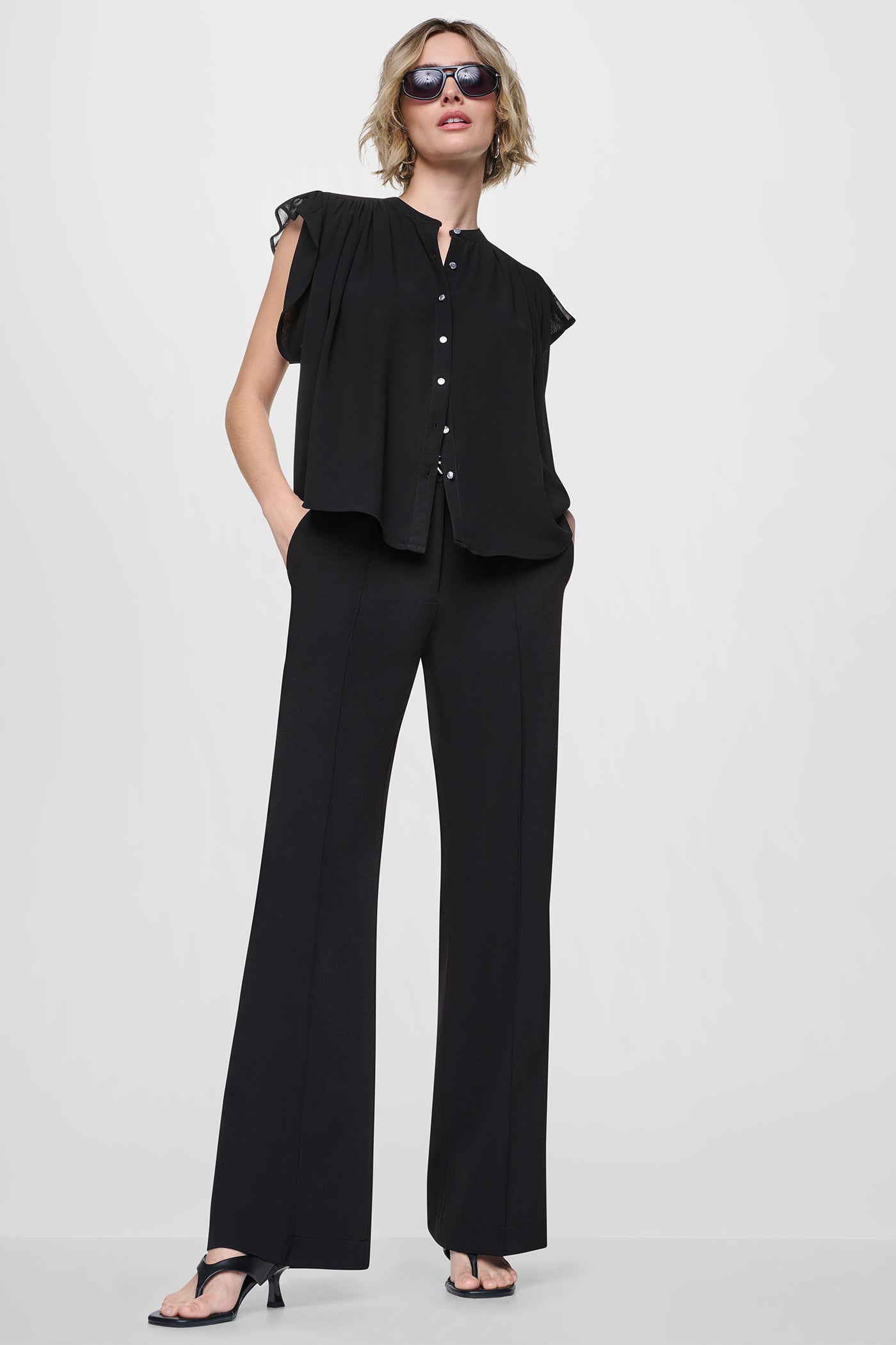 CHIFFON FLUTTER SLEEVE BLOUSE View 2 | SALE CHIFFON FLUTTER SLEEVE BLOUSE View 2 | SALE