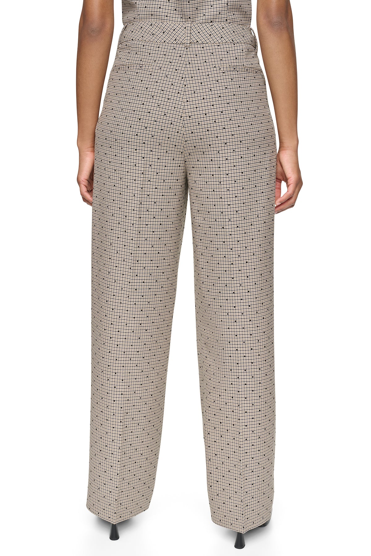 HOUNDSTOOTH CHECKERED HIGH-RISE PANT VIEW 2