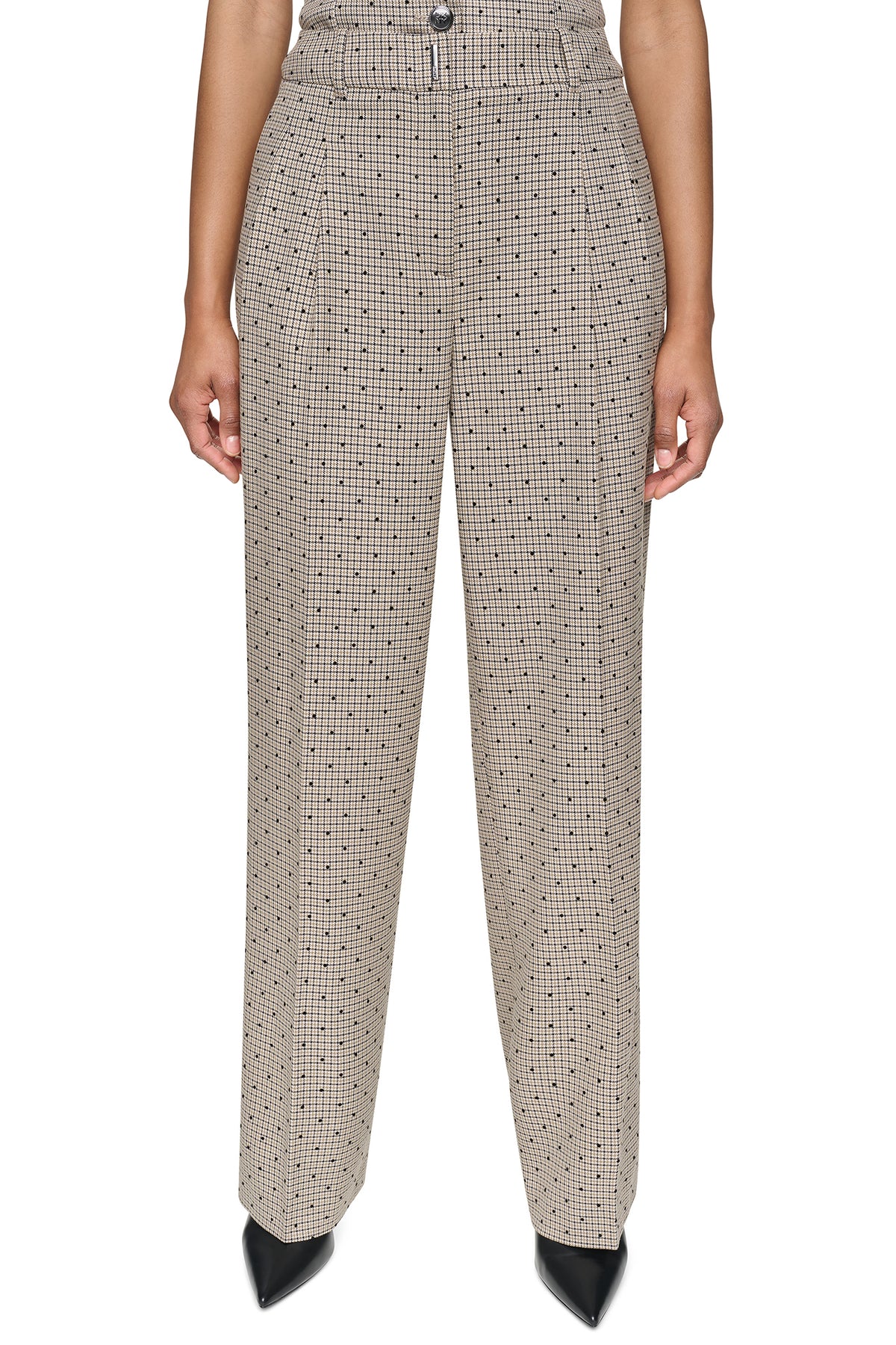 HOUNDSTOOTH CHECKERED HIGH-RISE PANT VIEW 2