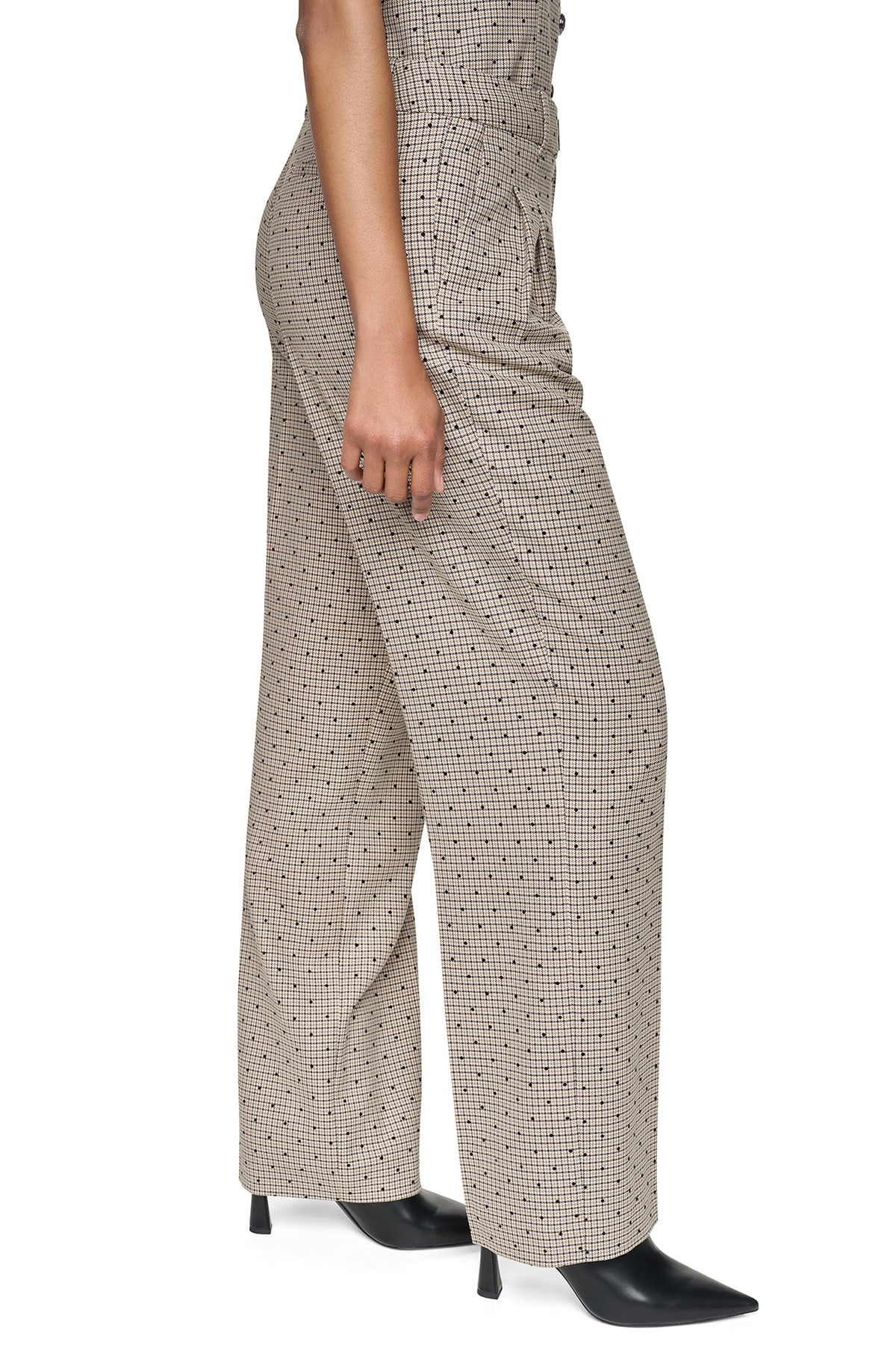 HOUNDSTOOTH CHECKERED HIGH-RISE PANT VIEW 2
