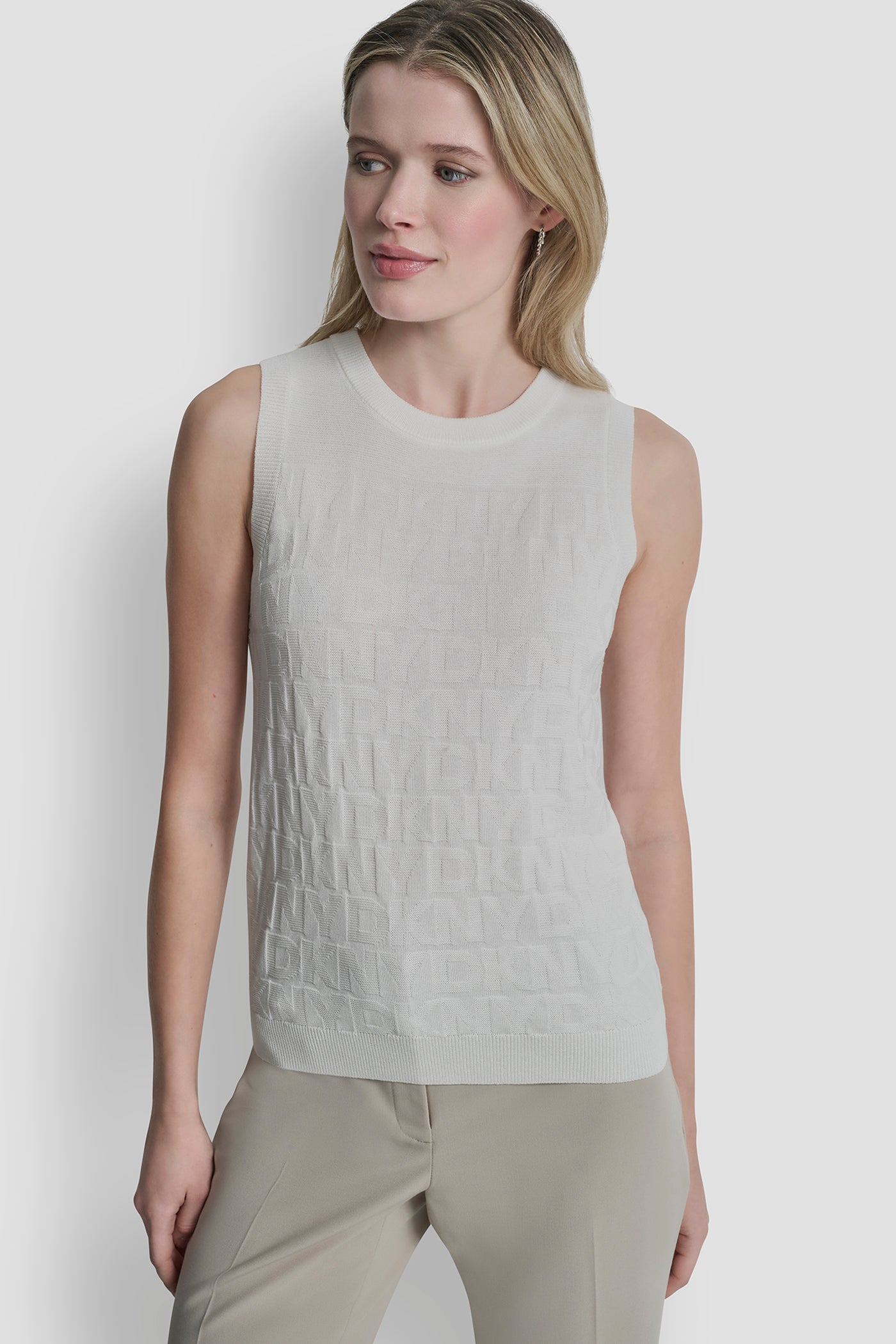 SWEATER TANK WITH ALL OVER LOGO View 1 | Women's Clearance SWEATER TANK WITH ALL OVER LOGO View 1 | Women's Clearance