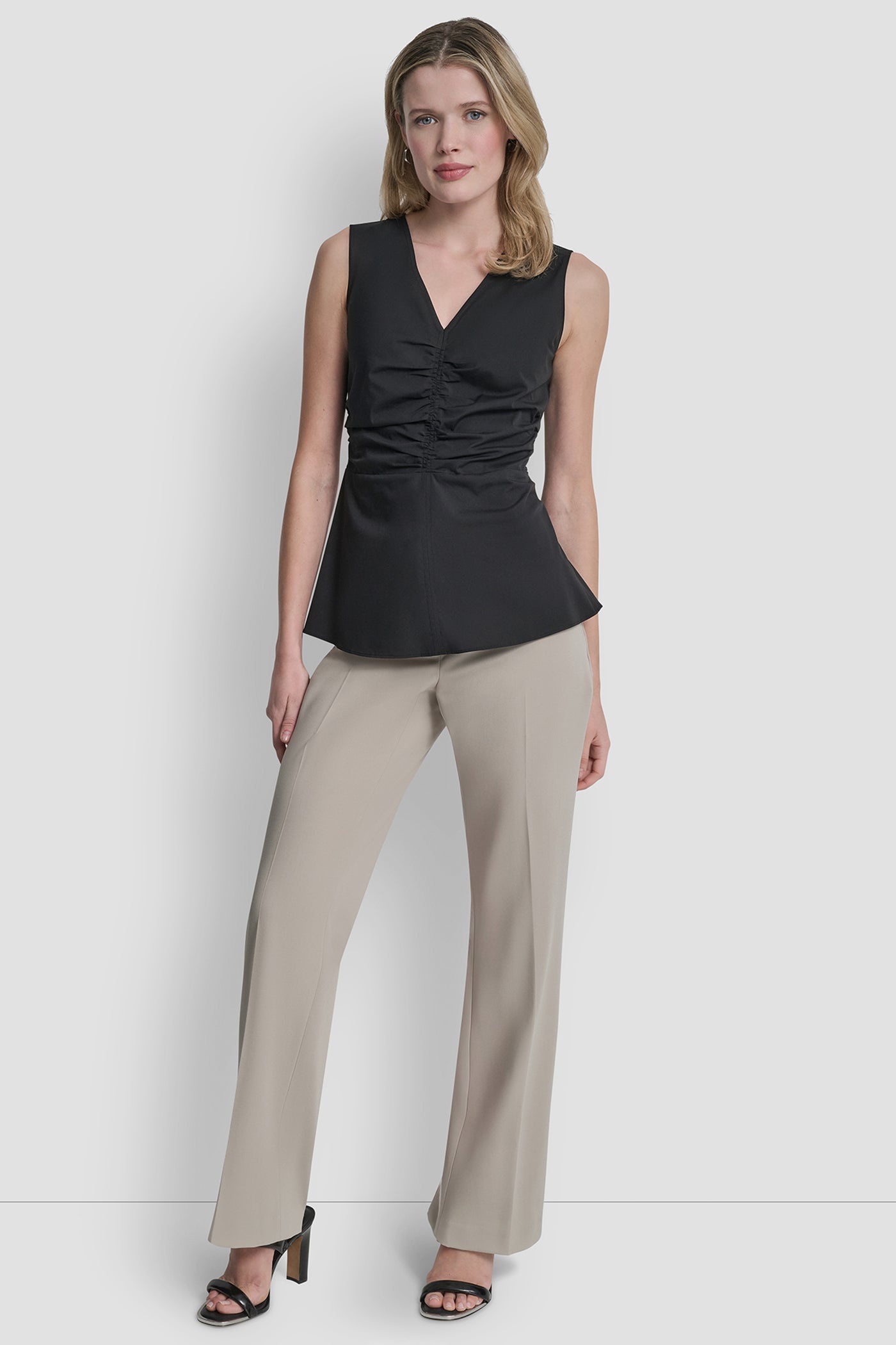 FRONT RUCHED SLEEVELESS TOP View 1 | Clothing FRONT RUCHED SLEEVELESS TOP View 1 | Clothing
