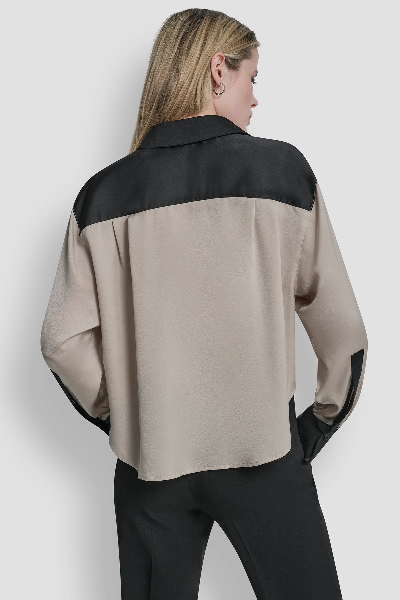 Color Block Button Front Blouse | DKNY