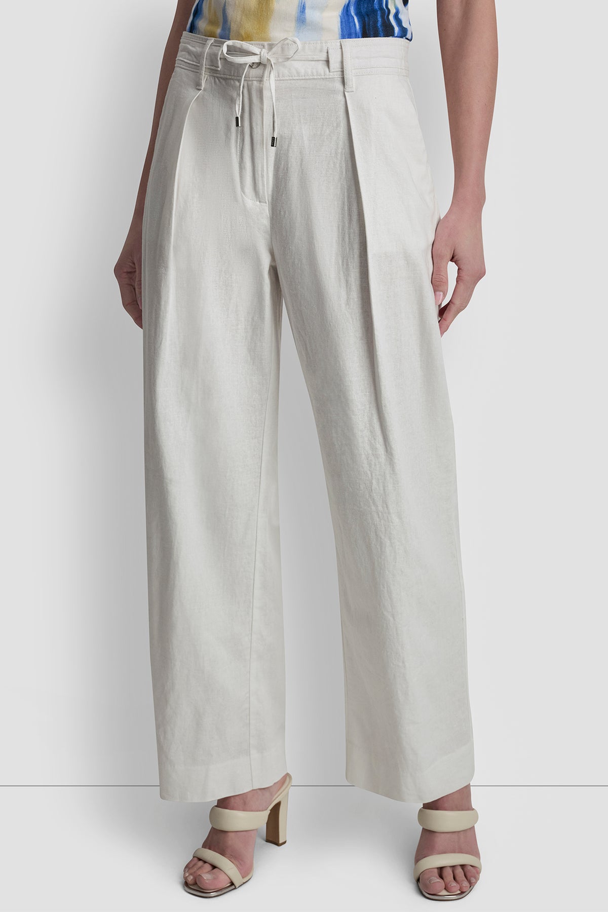 MID-RISE LINEN-BLEND TIE-WAIST PLEATED PANT View 2 | TROUSERS MID-RISE LINEN-BLEND TIE-WAIST PLEATED PANT View 2 | TROUSERS