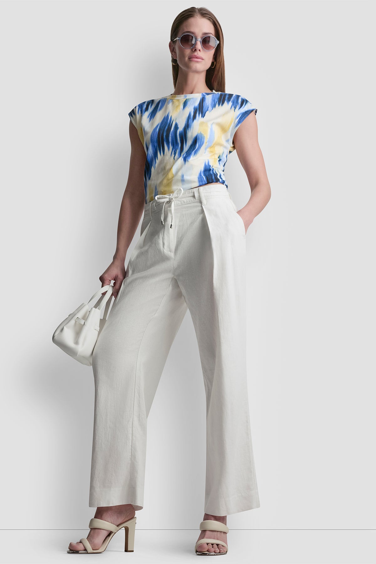 MID-RISE LINEN-BLEND TIE-WAIST PLEATED PANT View 1 | TROUSERS MID-RISE LINEN-BLEND TIE-WAIST PLEATED PANT View 1 | TROUSERS