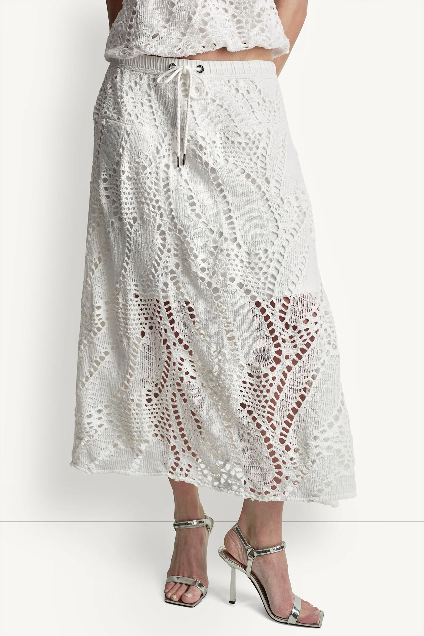 COTTON-BLEND CROCHET LEAF MIDI SKIRT View 2 | Skirts COTTON-BLEND CROCHET LEAF MIDI SKIRT View 2 | Skirts