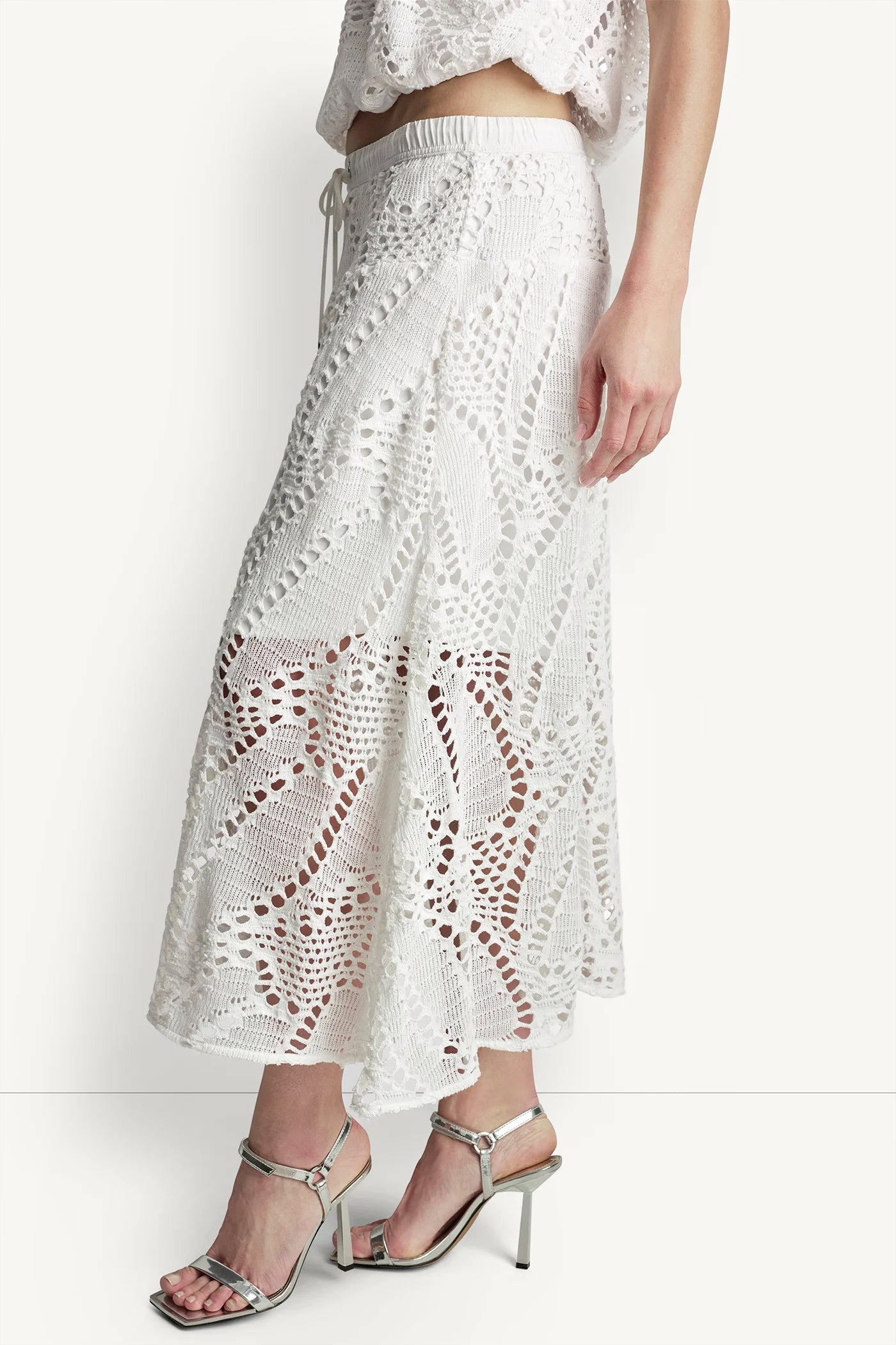 COTTON-BLEND CROCHET LEAF MIDI SKIRT VIEW 4 | Women's Clearance COTTON-BLEND CROCHET LEAF MIDI SKIRT VIEW 4 | Women's Clearance