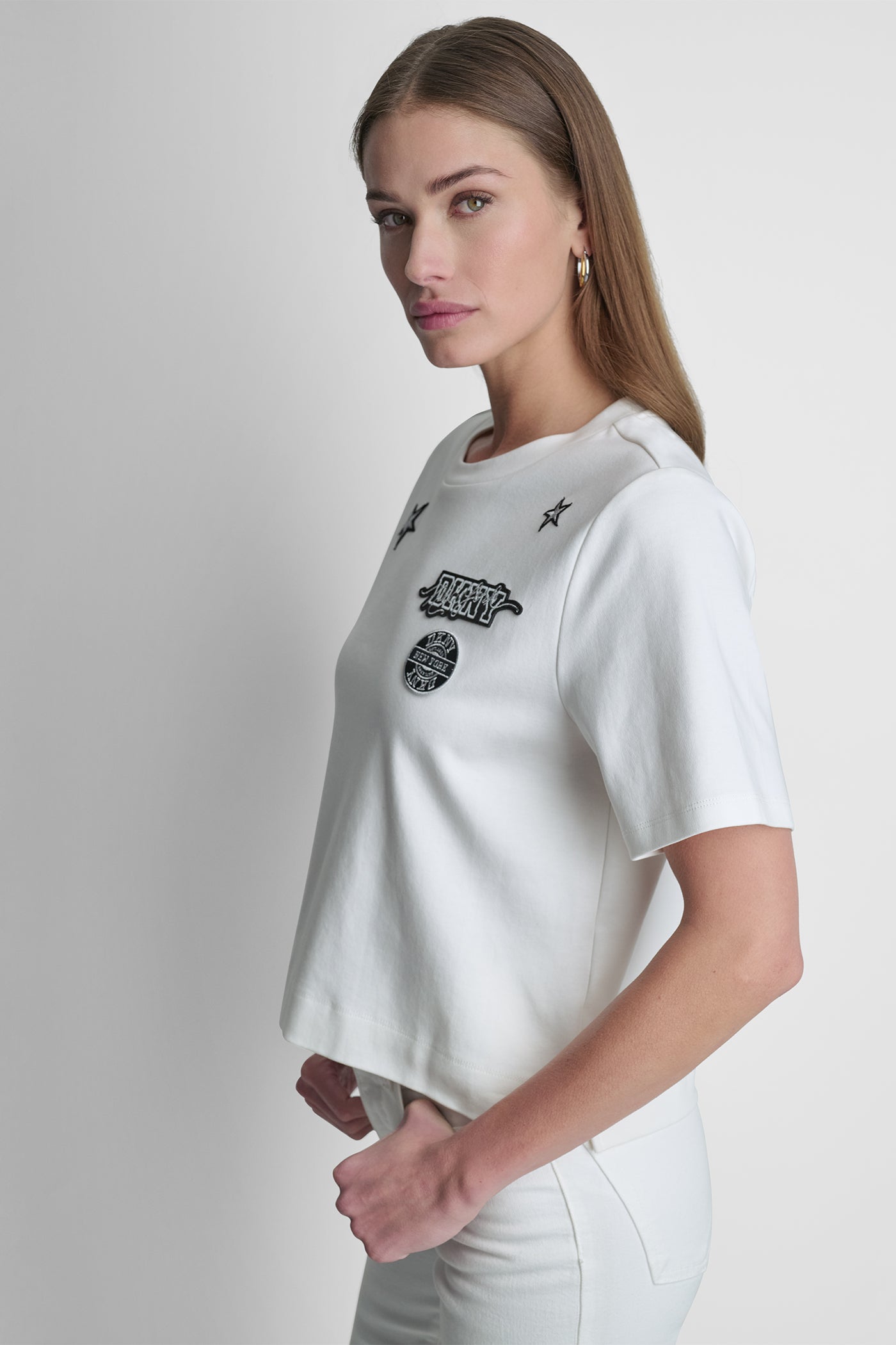 COTTON SHORT SLEEVE LOGO TOP VIEW 4 | Women's Clearance COTTON SHORT SLEEVE LOGO TOP VIEW 4 | Women's Clearance