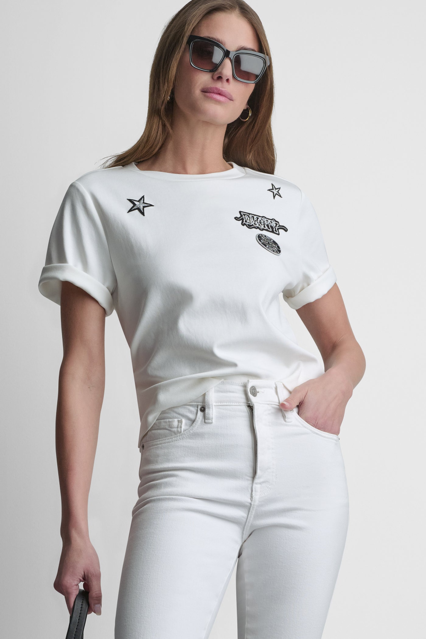 COTTON SHORT SLEEVE LOGO TOP View 1 | Women's Clearance COTTON SHORT SLEEVE LOGO TOP View 1 | Women's Clearance