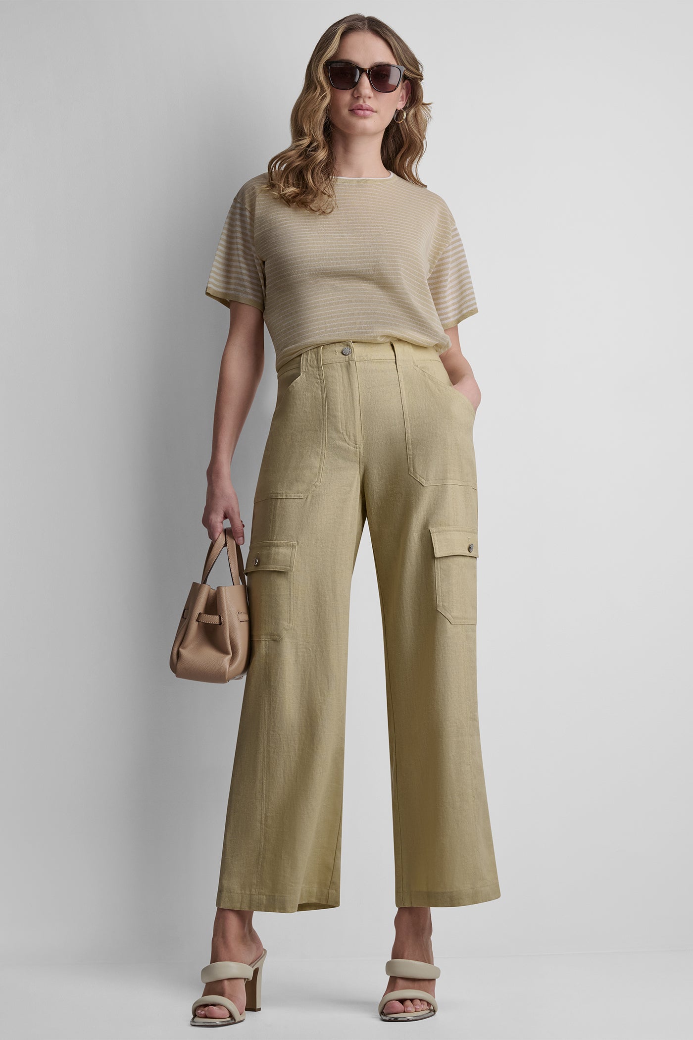 MID-RISE LINEN-BLEND STRAIGHT-LEG CARGO PANT View 1 | Pants & Denim MID-RISE LINEN-BLEND STRAIGHT-LEG CARGO PANT View 1 | Pants & Denim