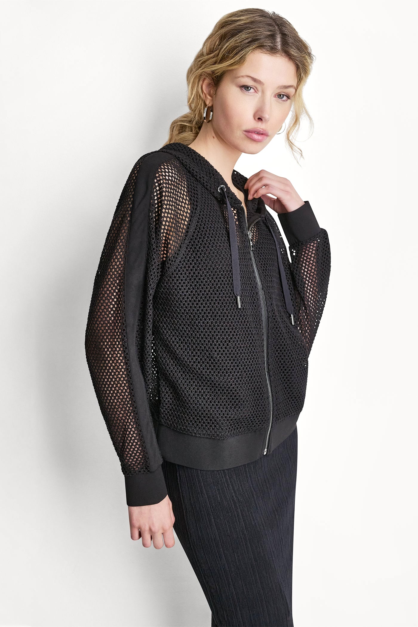 MESH LOGO ZIP-UP HOODIE VIEW 4 MESH LOGO ZIP-UP HOODIE VIEW 4
