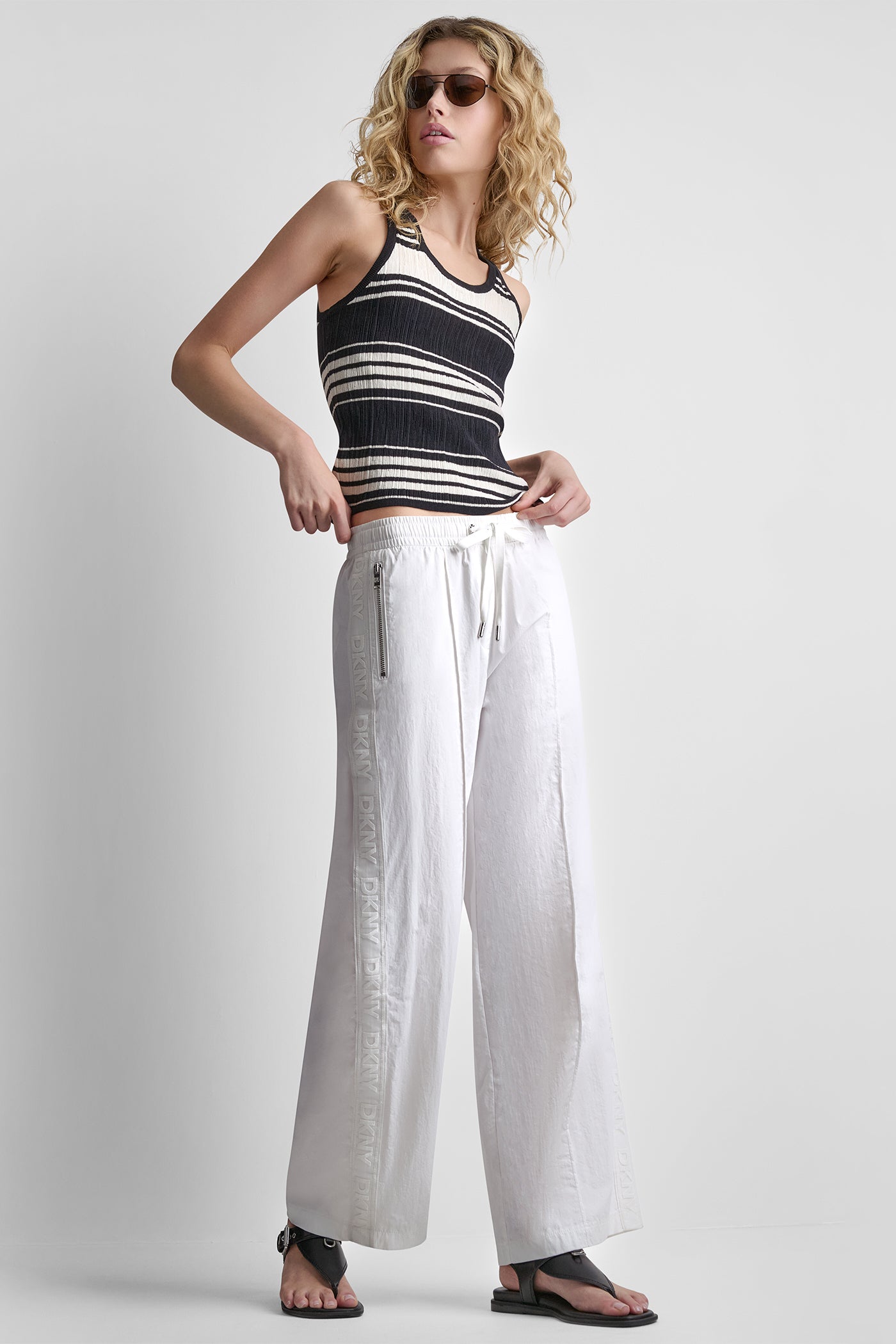 LOGO TRIM STRAIGHT-LEG PULL-ON PANT View 1 | Pants & Denim LOGO TRIM STRAIGHT-LEG PULL-ON PANT View 1 | Pants & Denim