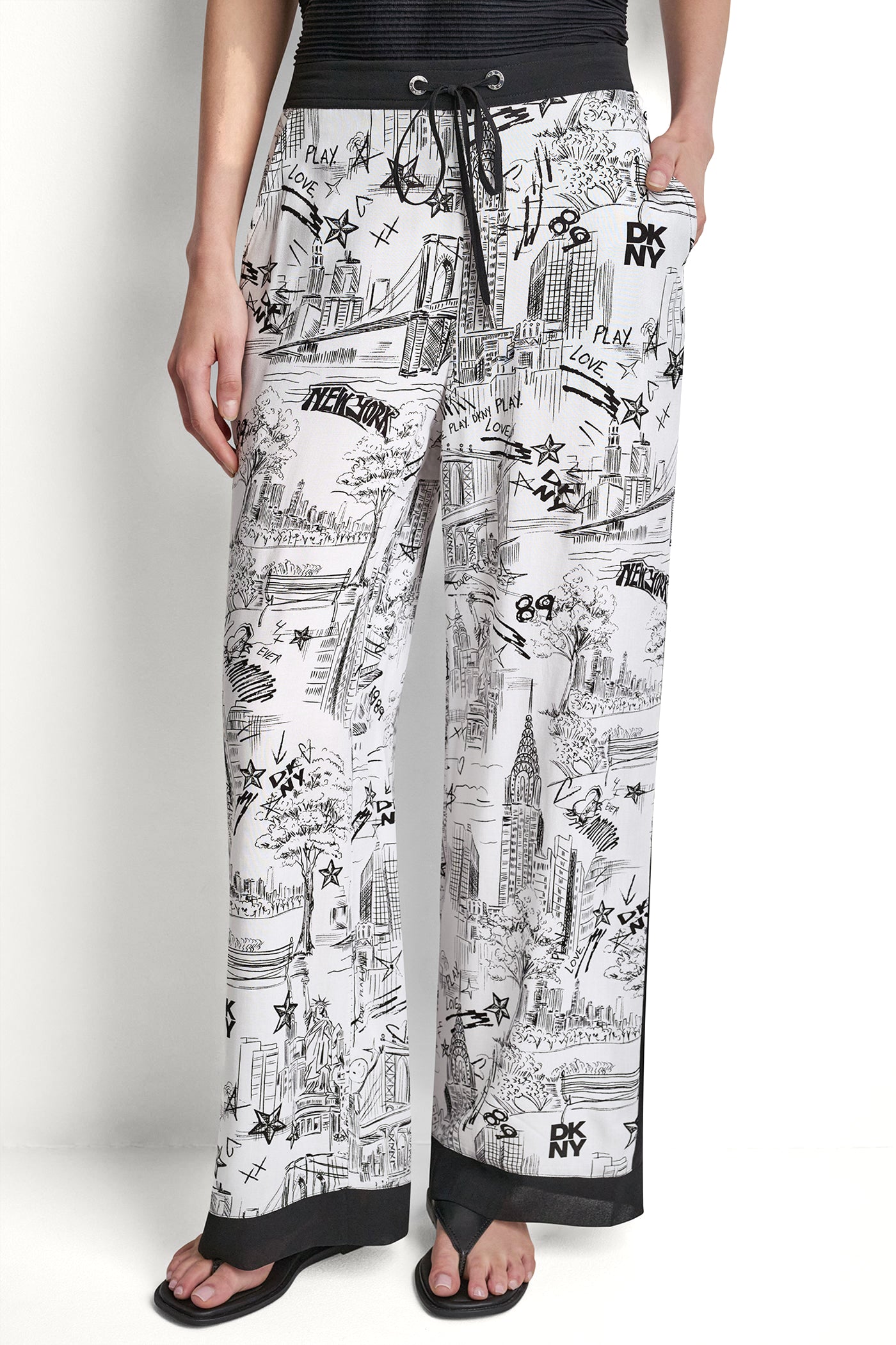PRINTED DRAWSTRING WIDE LEG PANT View 2 | Pants & Denim PRINTED DRAWSTRING WIDE LEG PANT View 2 | Pants & Denim