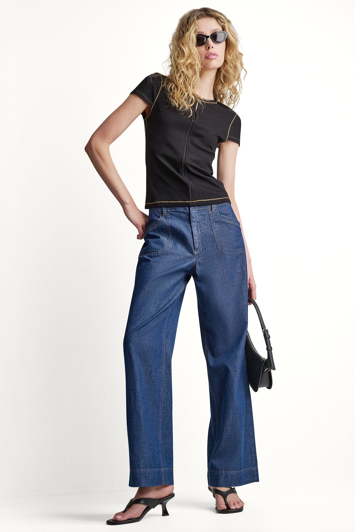 CONTRAST STITCH KNIT TOP VIEW 2