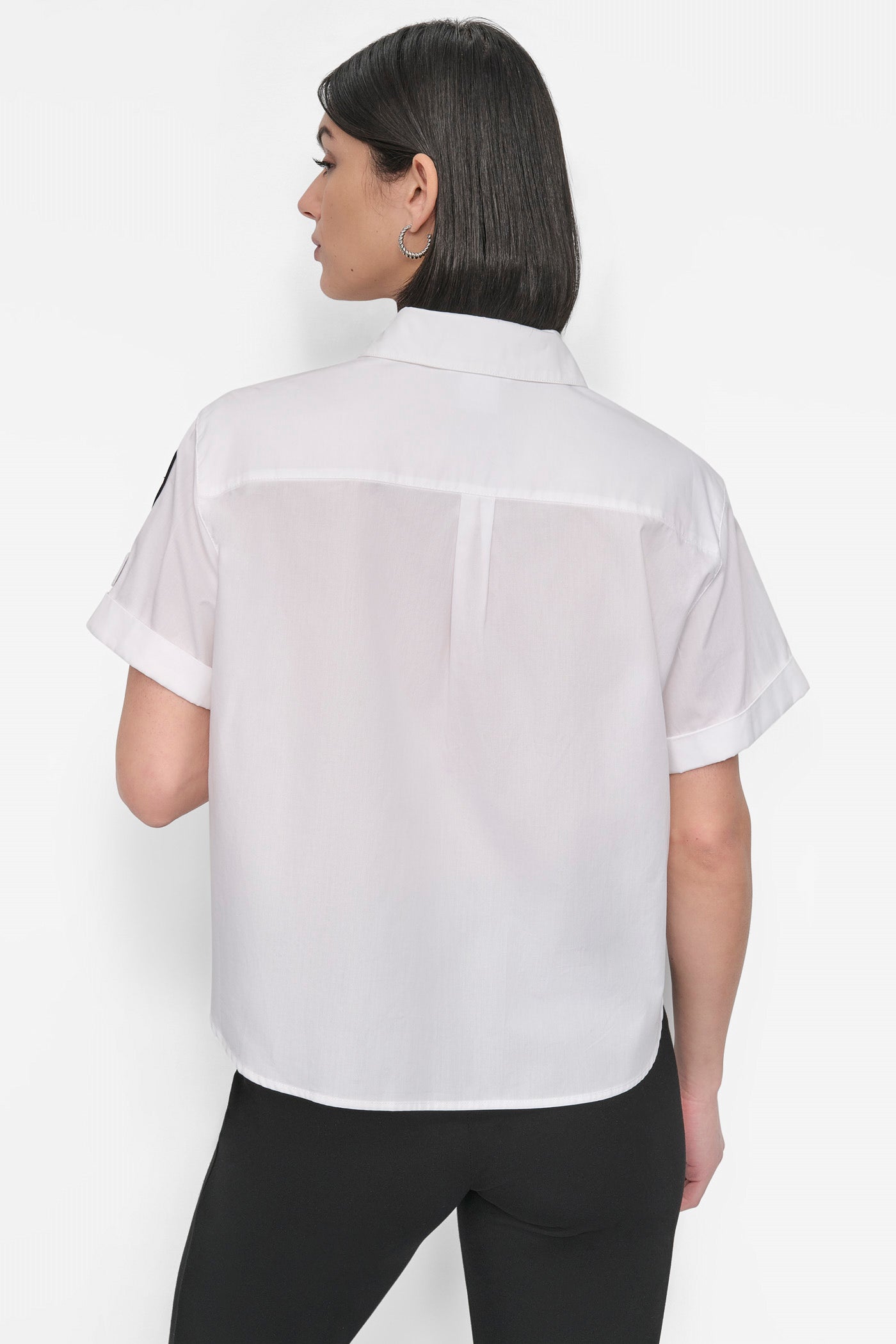 SHORT SLEEVE EMBELLISHED SHIRT VIEW 2 | DKNY25 SHORT SLEEVE EMBELLISHED SHIRT VIEW 2 | DKNY25
