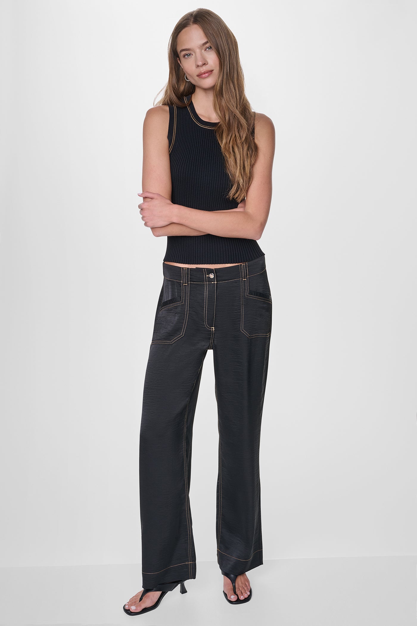 TOP STITCH STRAIGHT LEG PANT VIEW 2
