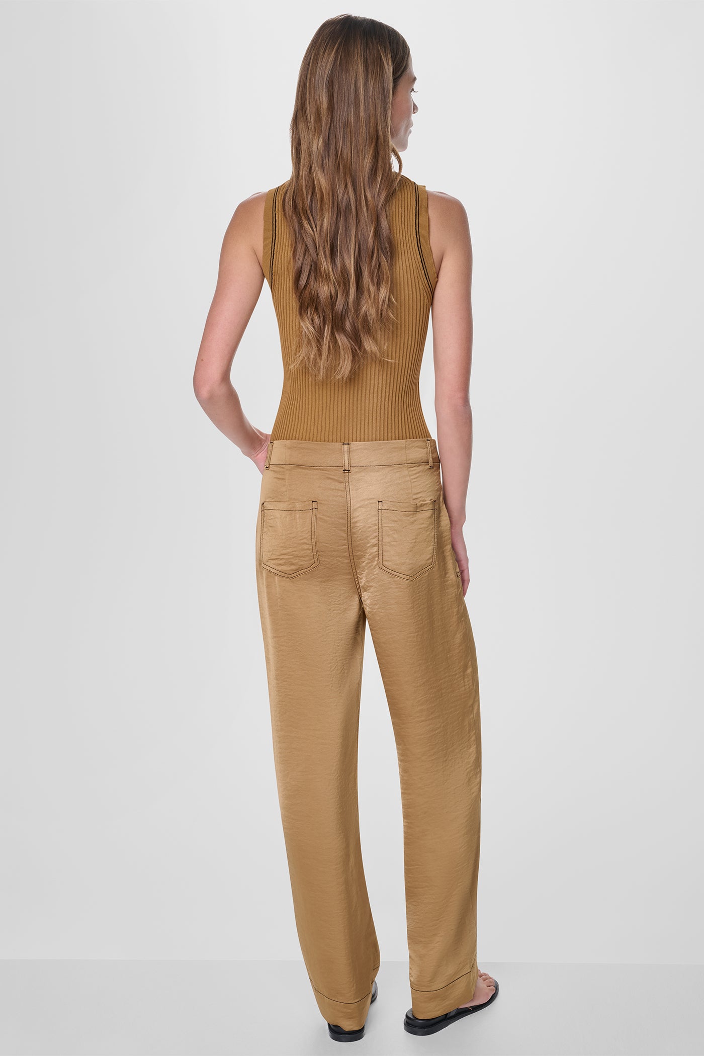 TOP STITCH STRAIGHT LEG PANT VIEW 3 TOP STITCH STRAIGHT LEG PANT VIEW 3