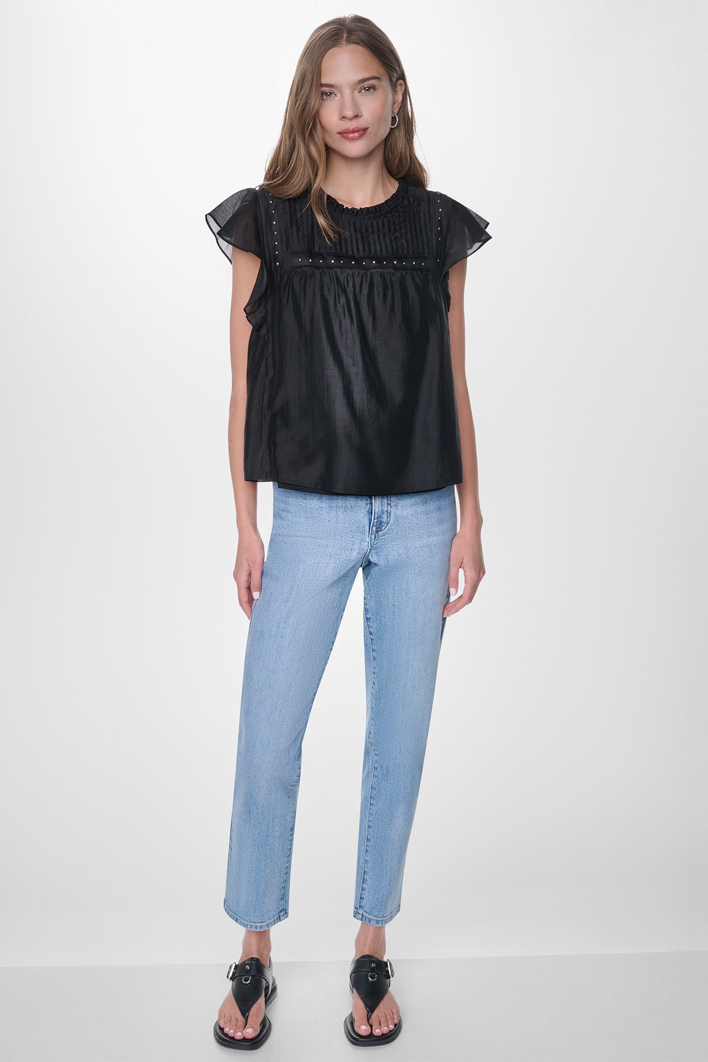 PLEATED STUDDED BLOUSE View 2 | SALE PLEATED STUDDED BLOUSE View 2 | SALE