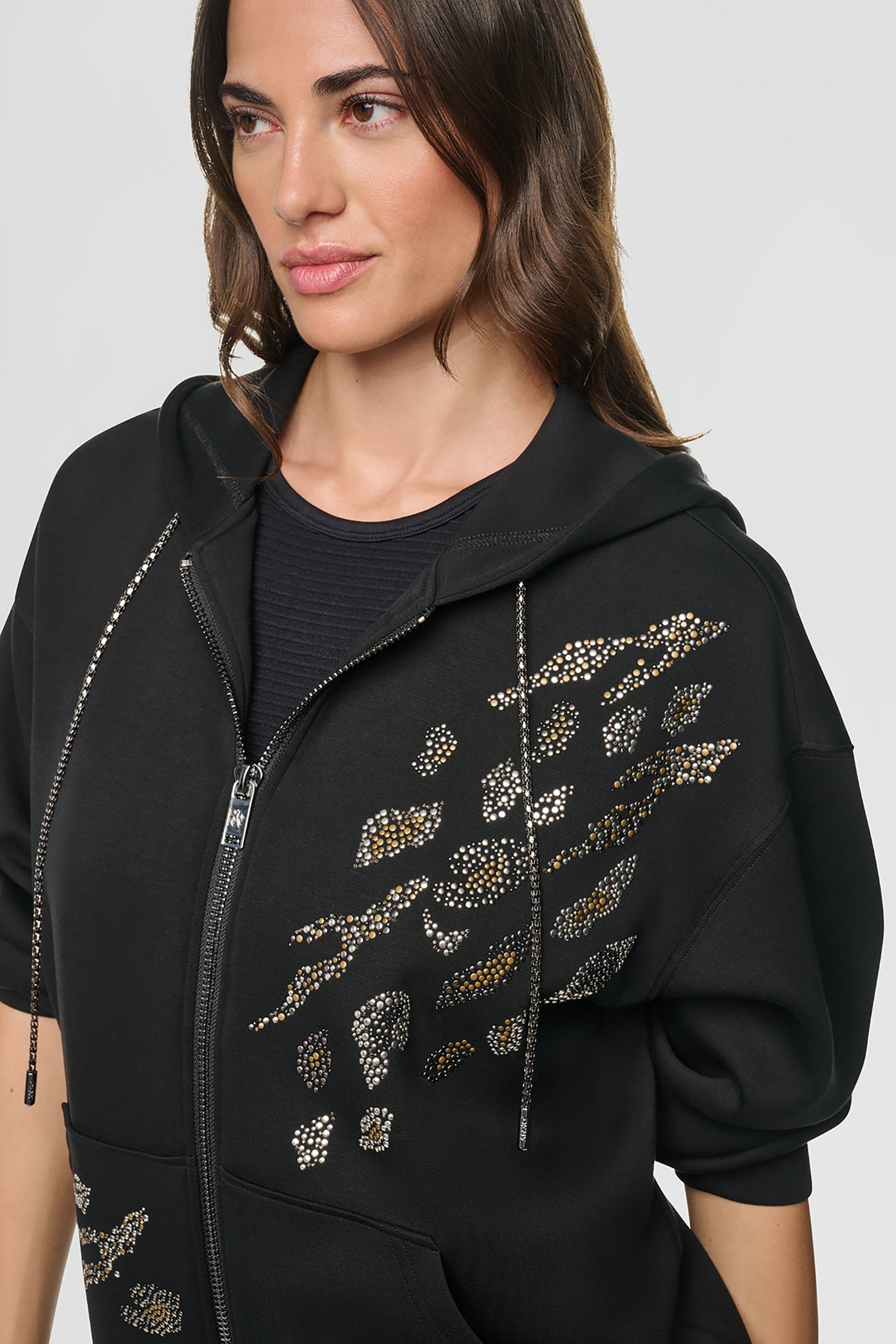 STUDDED ANIMAL PRINT HOODIE View 2 | SALE STUDDED ANIMAL PRINT HOODIE View 2 | SALE