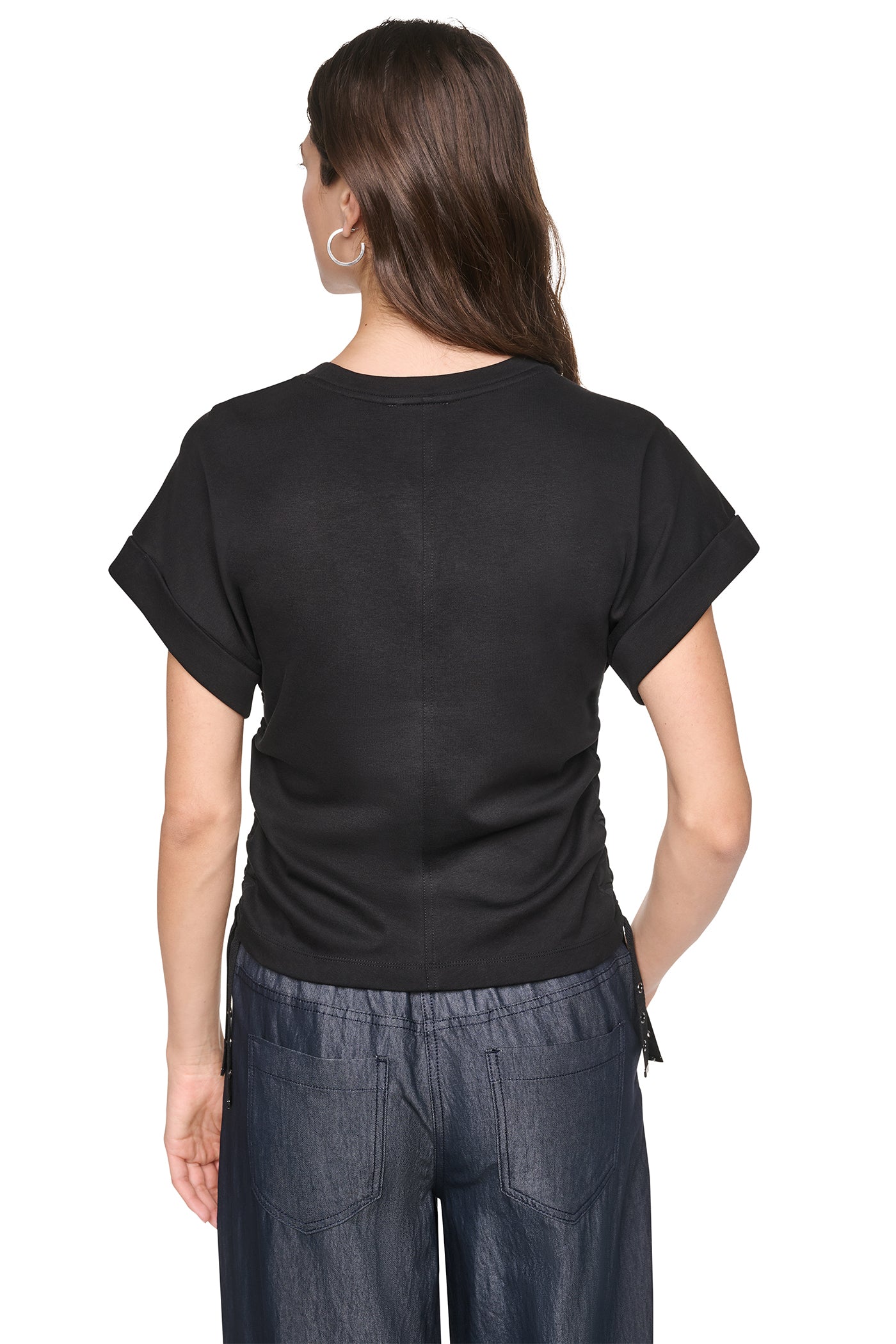 WASHED INDIGO SIDE RUCHED TOP View 2 | Gifts Under $100 WASHED INDIGO SIDE RUCHED TOP View 2 | Gifts Under $100