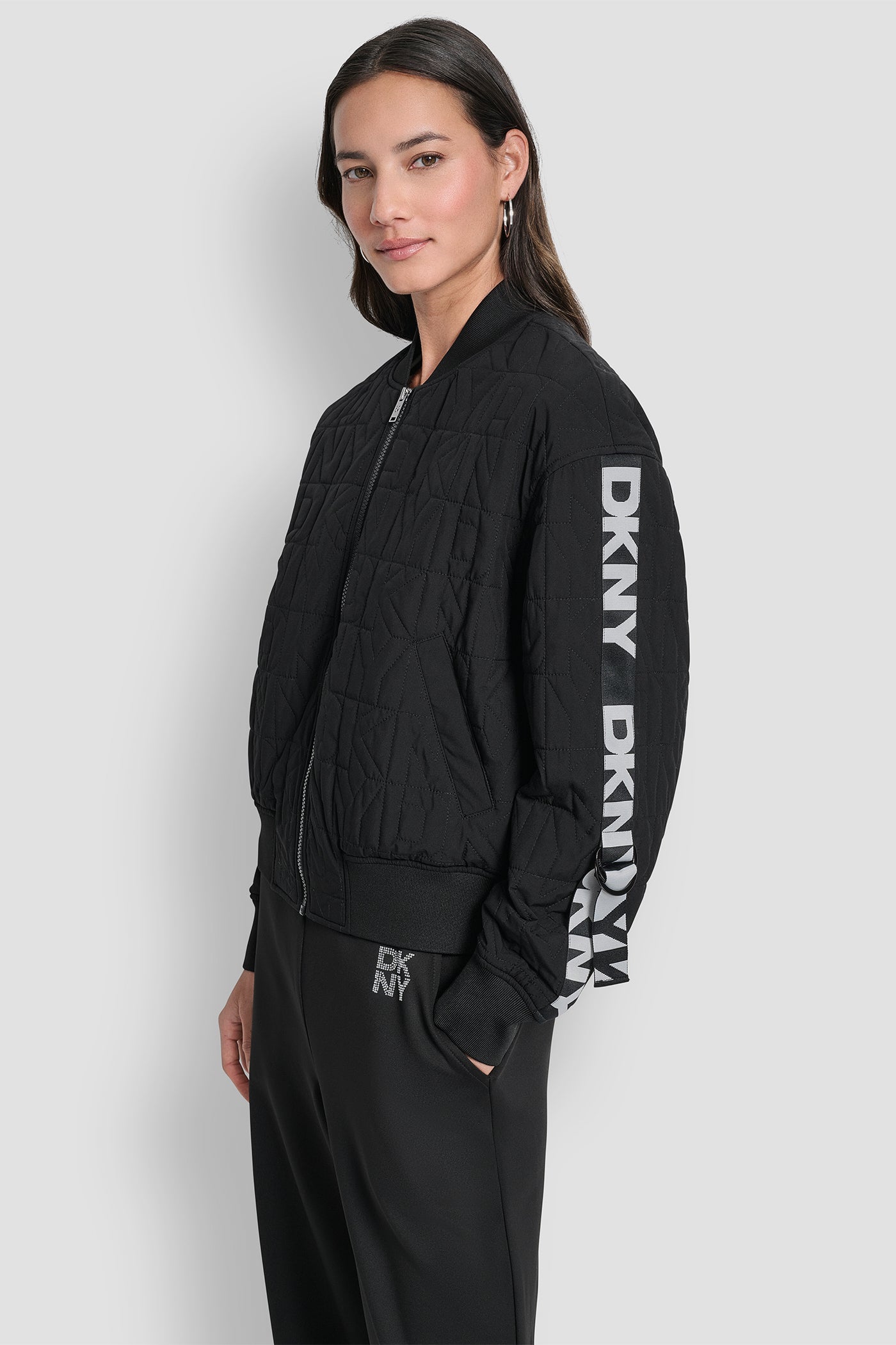 QUILTED STACK LOGO BOMBER JACKET VIEW 3 | Clothing QUILTED STACK LOGO BOMBER JACKET VIEW 3 | Clothing