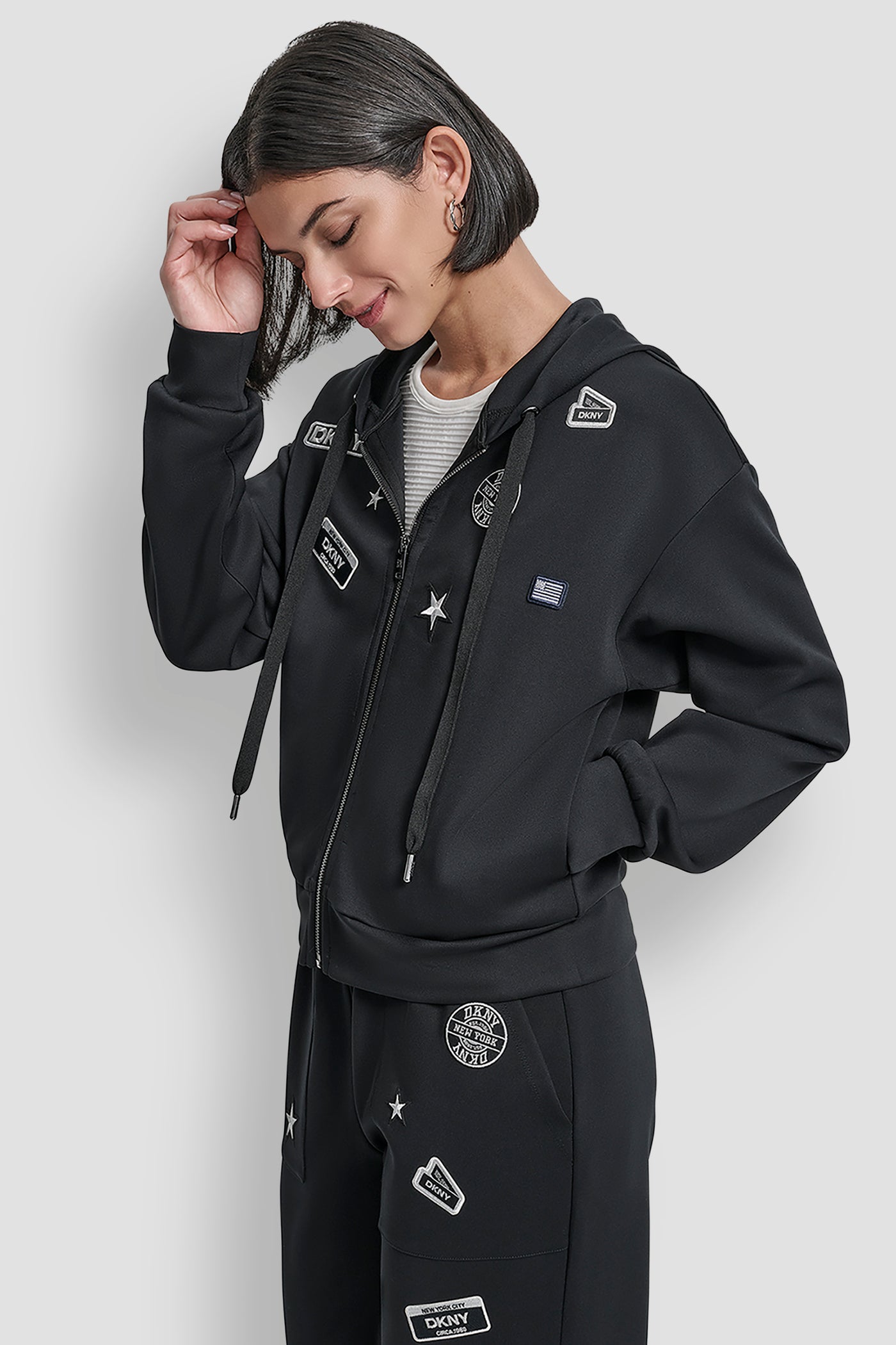 LONG SLEEVE PINS AND PATCHES SCUBA ZIP UP JACKET VIEW 3 | MATCHING SETS LONG SLEEVE PINS AND PATCHES SCUBA ZIP UP JACKET VIEW 3 | MATCHING SETS