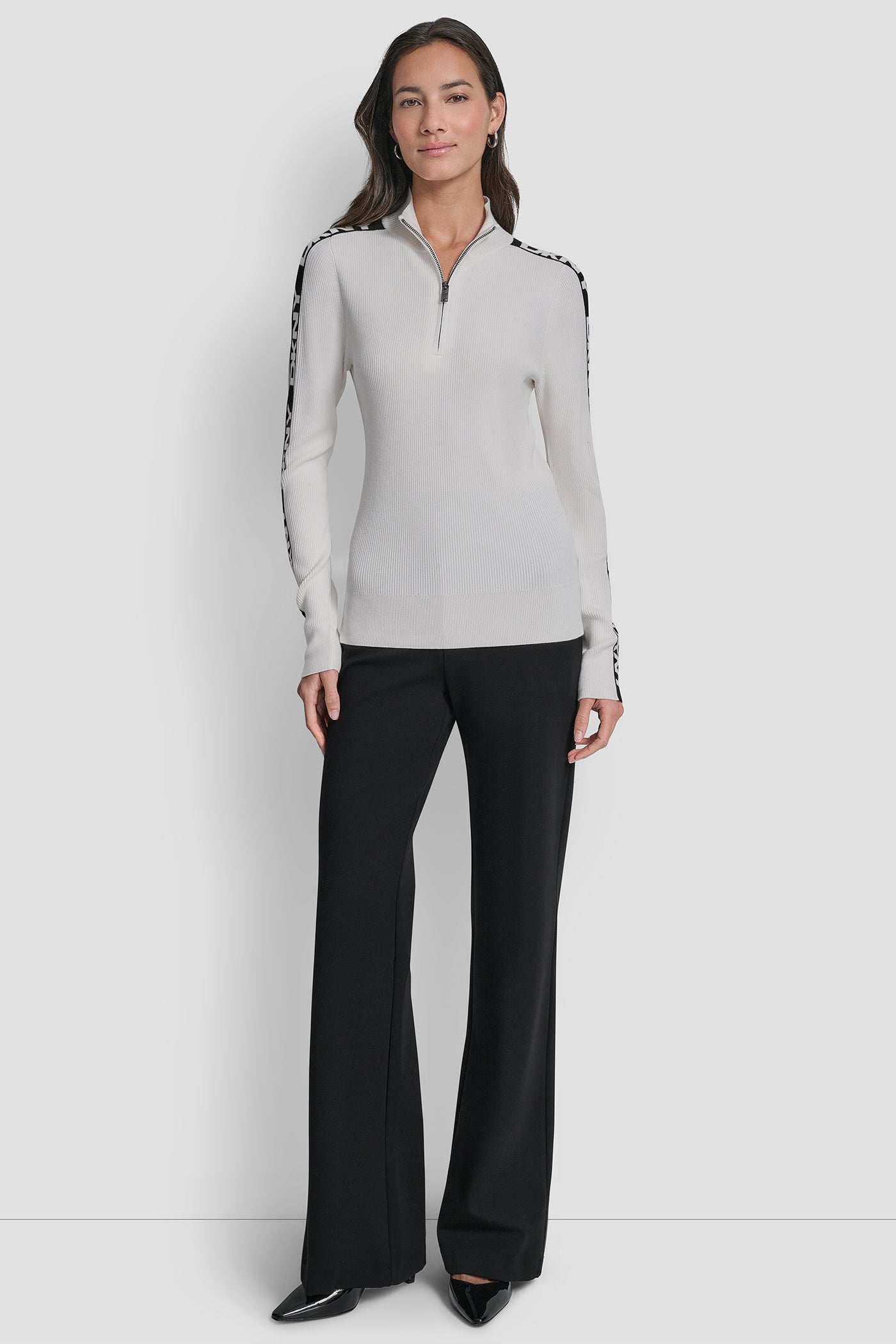 LONG SLEEVE 1/4 ZIP LOGO TAPE SWEATER VIEW 5 | WOMEN'S SWEATERS & TOPS LONG SLEEVE 1/4 ZIP LOGO TAPE SWEATER VIEW 5 | WOMEN'S SWEATERS & TOPS