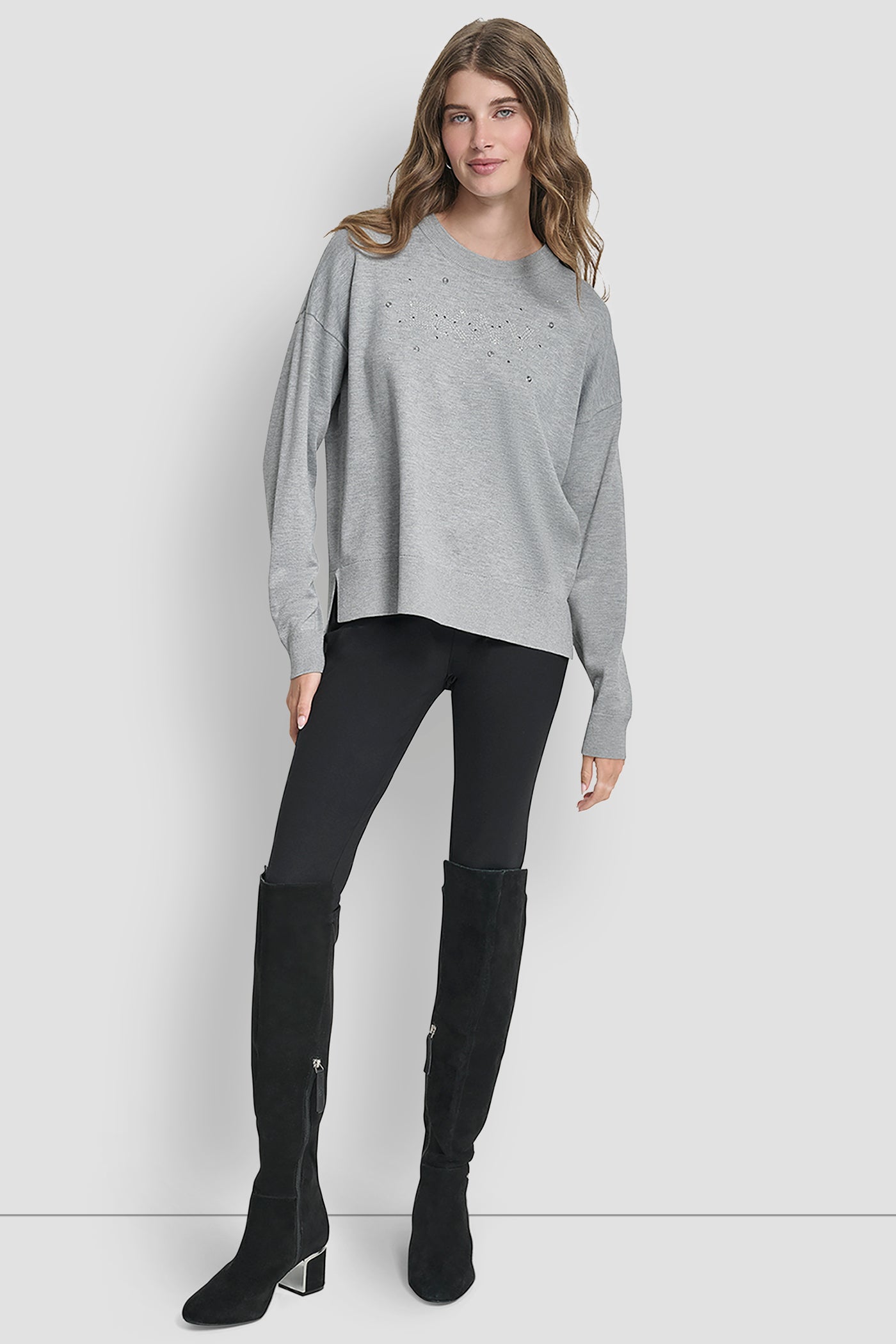 LONG SLEEVE GLITTER LOGO PULLOVER SWEATER VIEW 7 | WOMEN'S SWEATERS & TOPS LONG SLEEVE GLITTER LOGO PULLOVER SWEATER VIEW 7 | WOMEN'S SWEATERS & TOPS